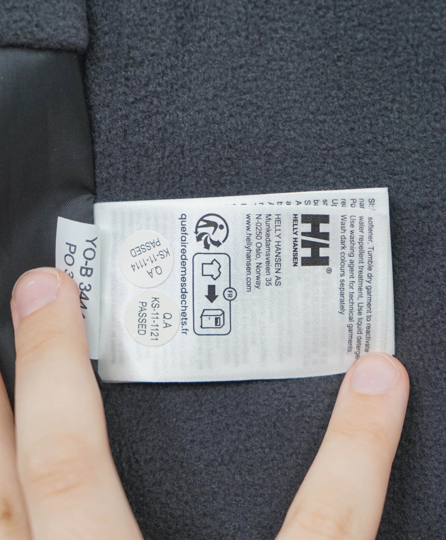 $175 Helly Hansen Tech Solid Navy Polyester/Fleece Jacket Coat L