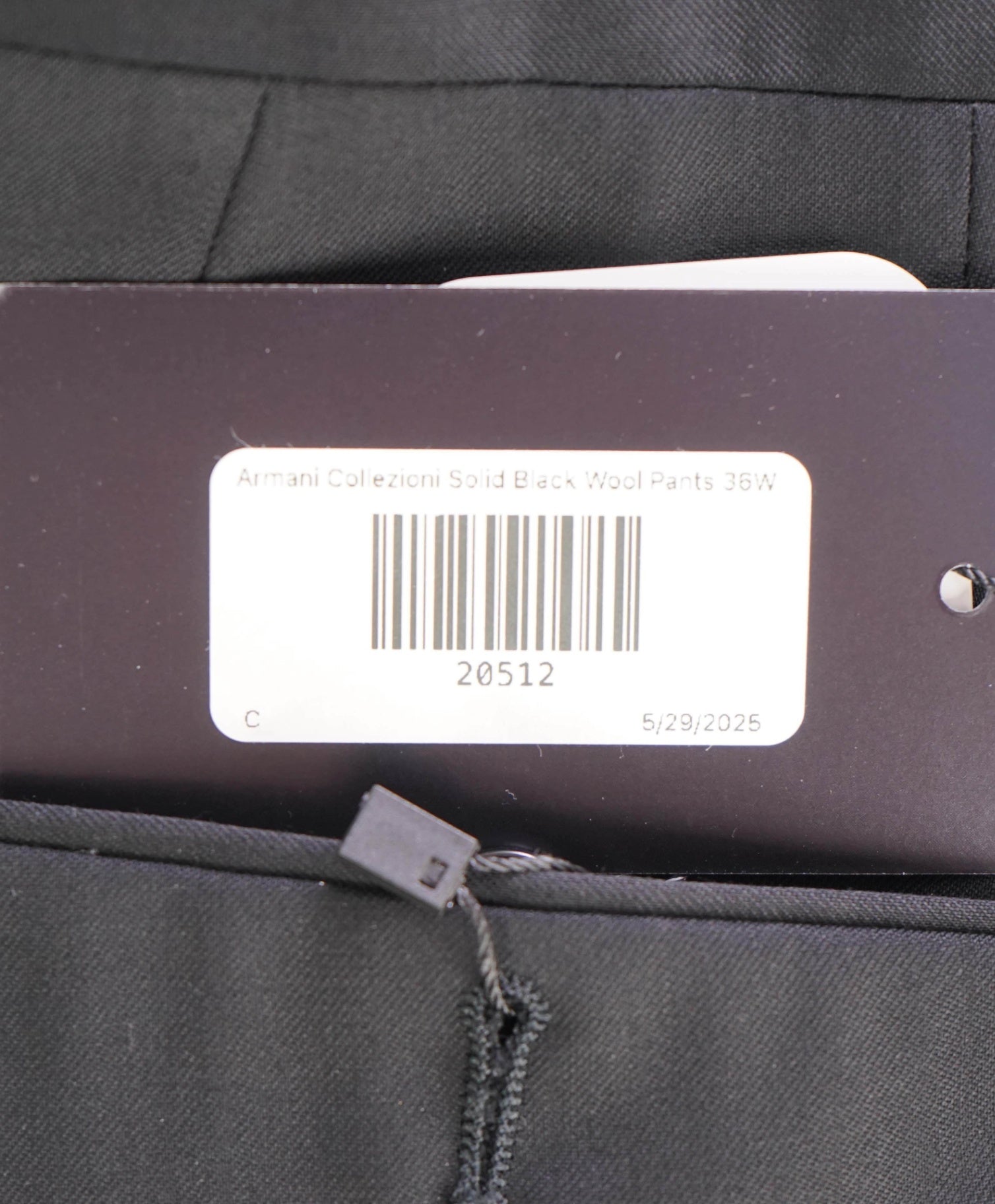$595 ARMANI COLLEZIONI - Black Flat Front Tuxedo Dinner Pants - 36W