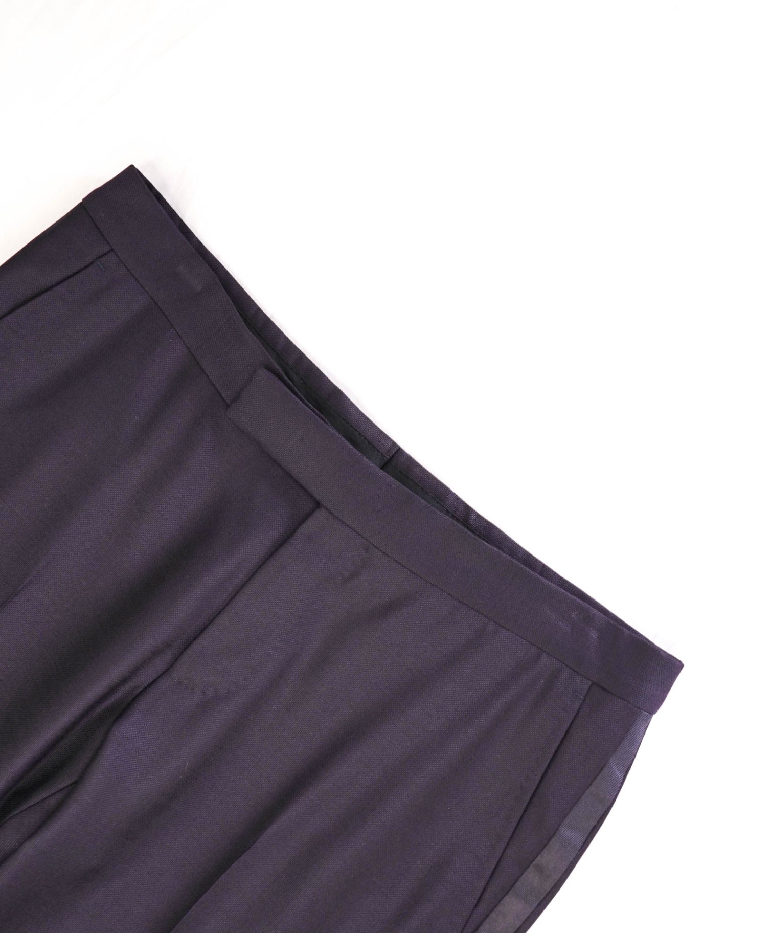 $790 Z Zegna Solid Plum Tuxedo Stripe Wool Dinner Pants 32W