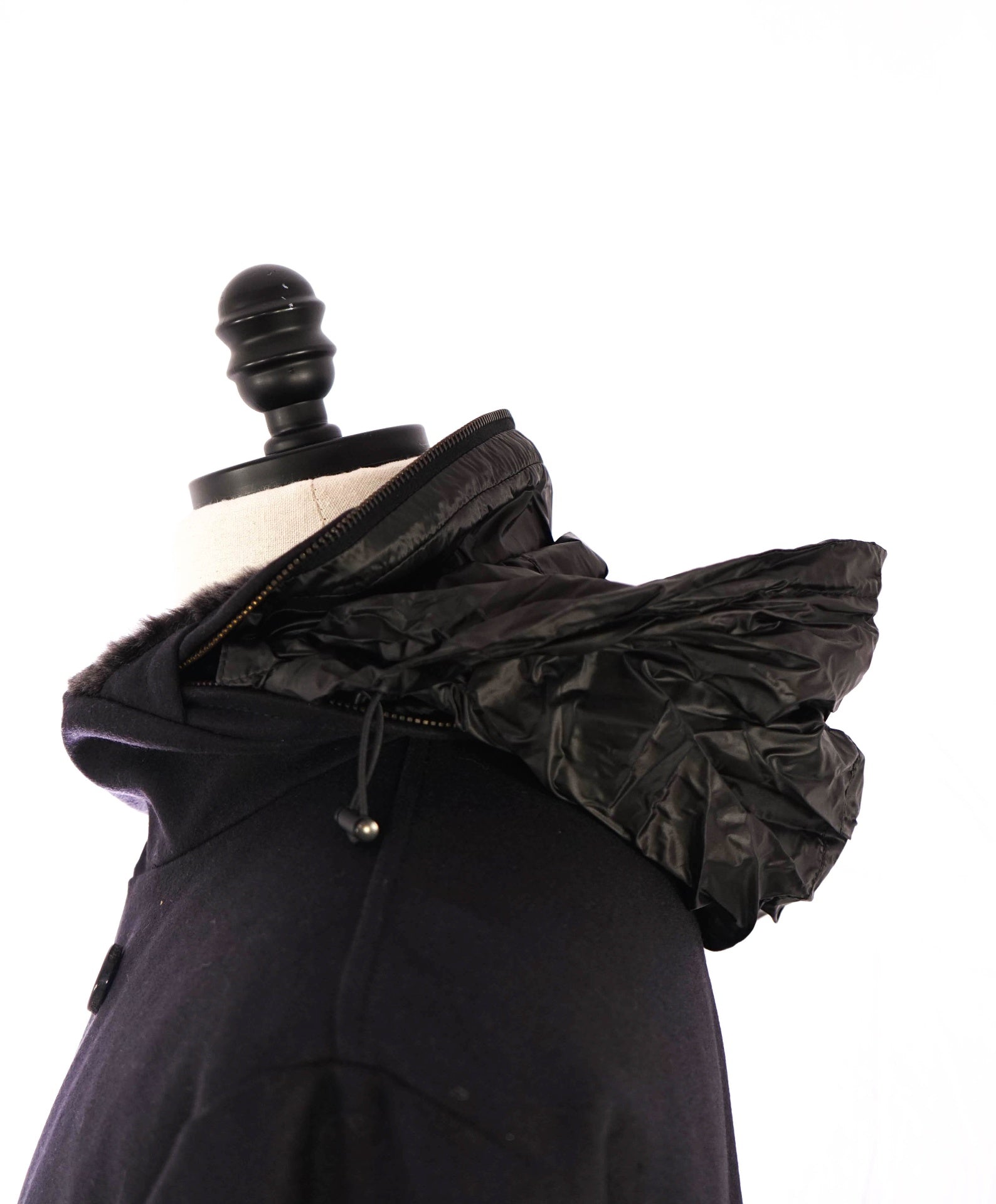 $1,895 Armani Collezioni Navy Water Repellent FUR Wool/Cashmere Coat 42R