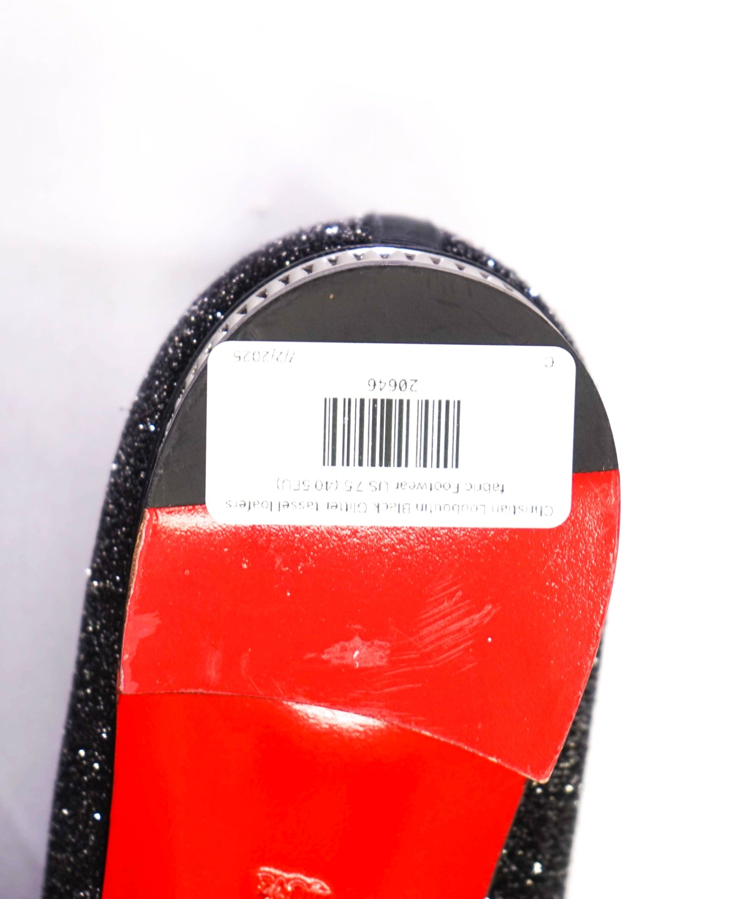 $1,250 CHRISTIAN LOUBOUTIN - * Colonnaki* Glitter Spiked Tassel Loafers US 7.5 (40.5EU)
