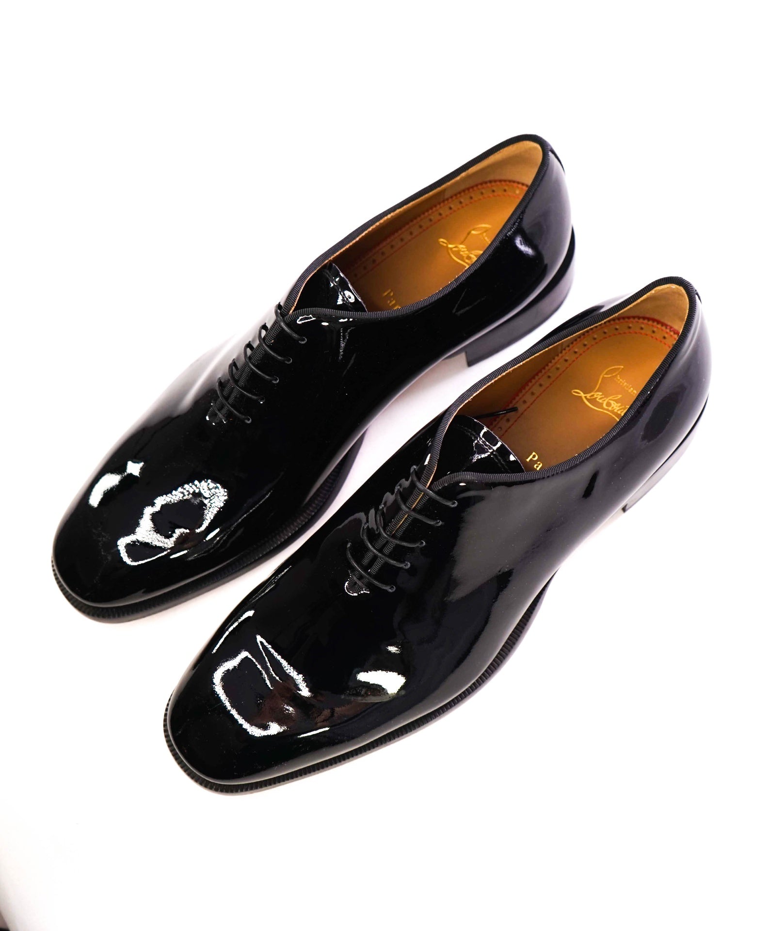 $1,145 CHRISTIAN LOUBOUTIN - *CORTEO* Black Patent Leather Oxfords - US 11.5 (44.5EU)