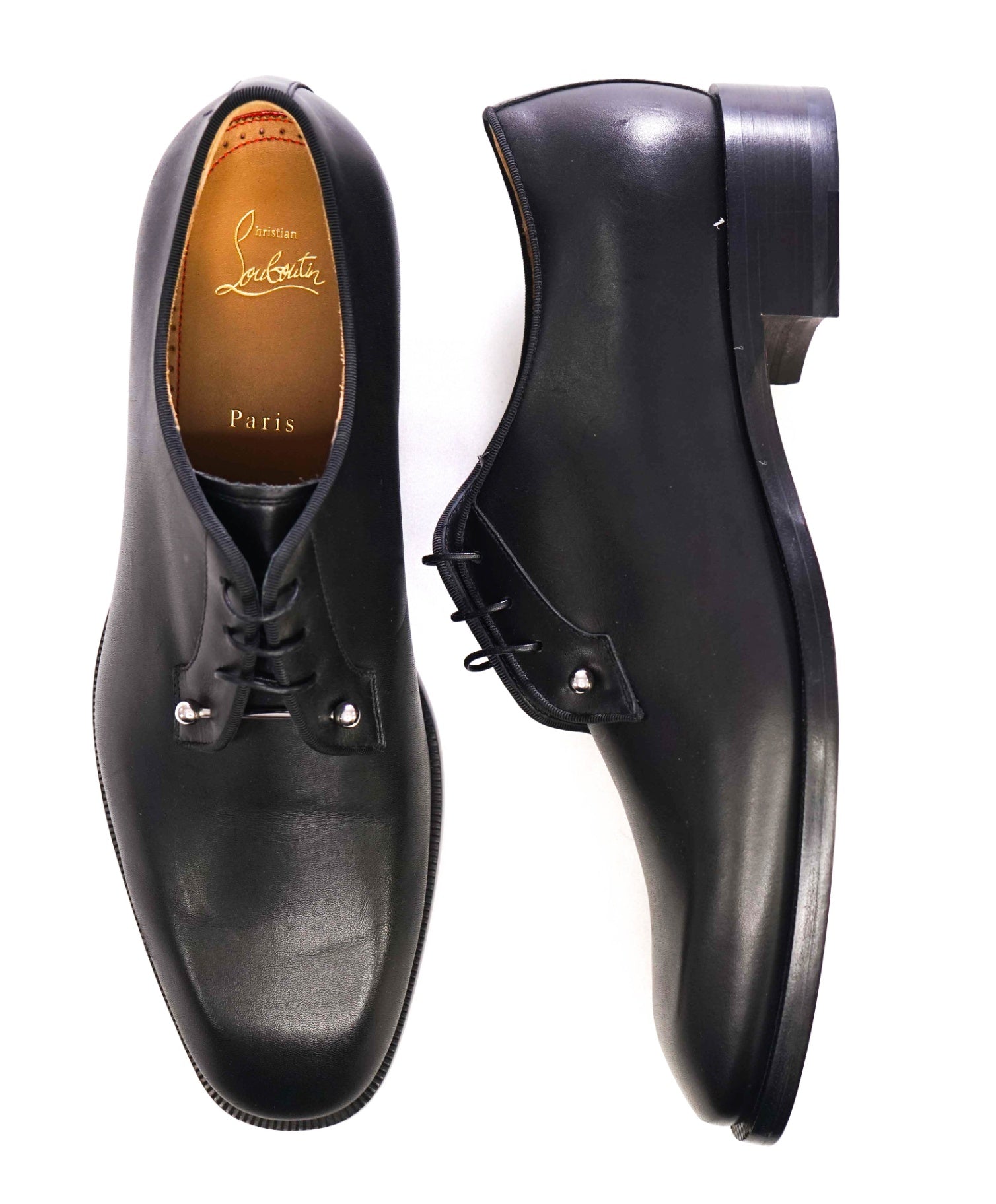 $1,250 Christian Louboutin "Chambeliss" Black Leather Oxfords US 11 (44EU)