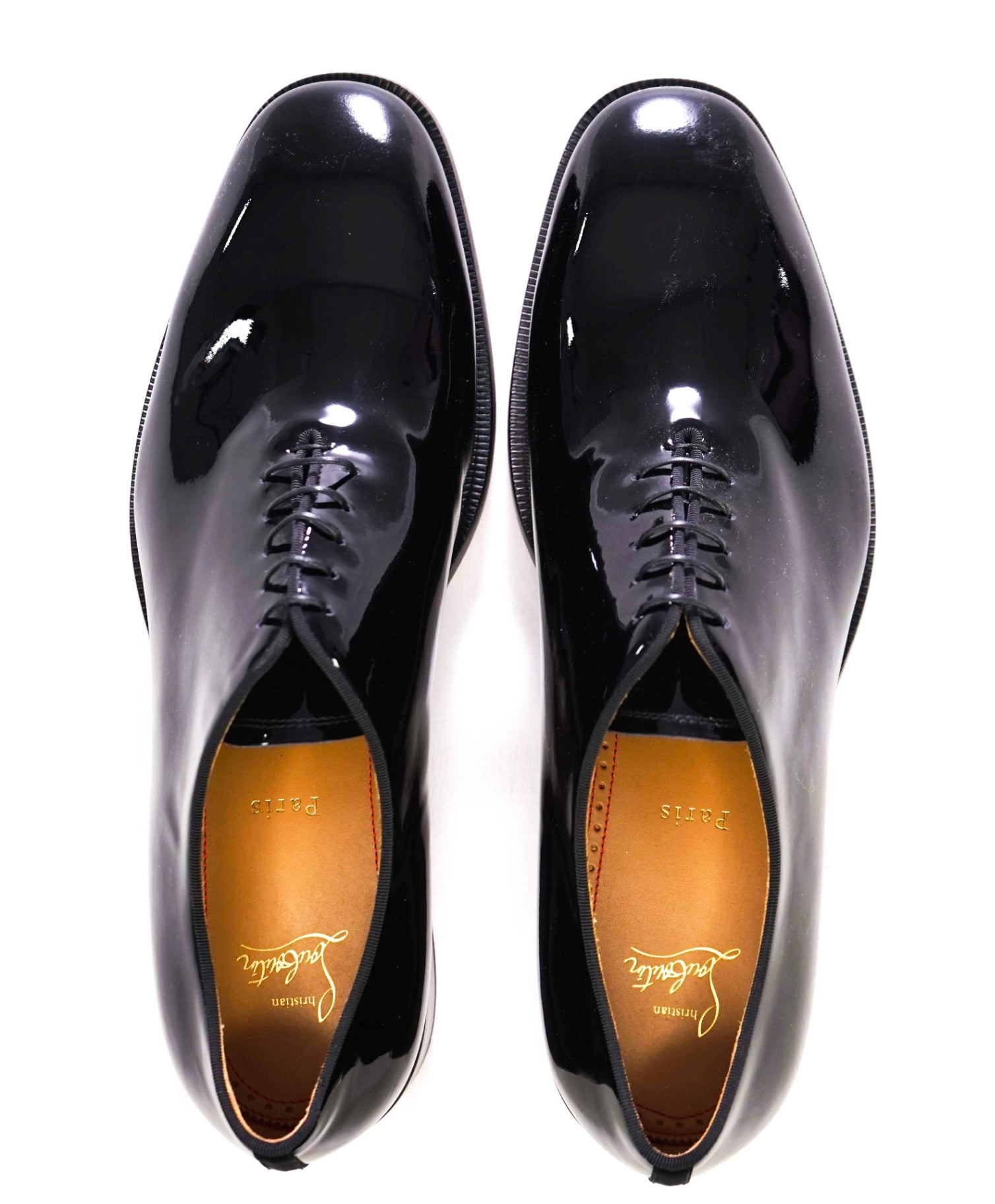 $1,145 CHRISTIAN LOUBOUTIN - *CORTEO* Black Patent Leather Oxfords - US 11.5 (44.5EU)