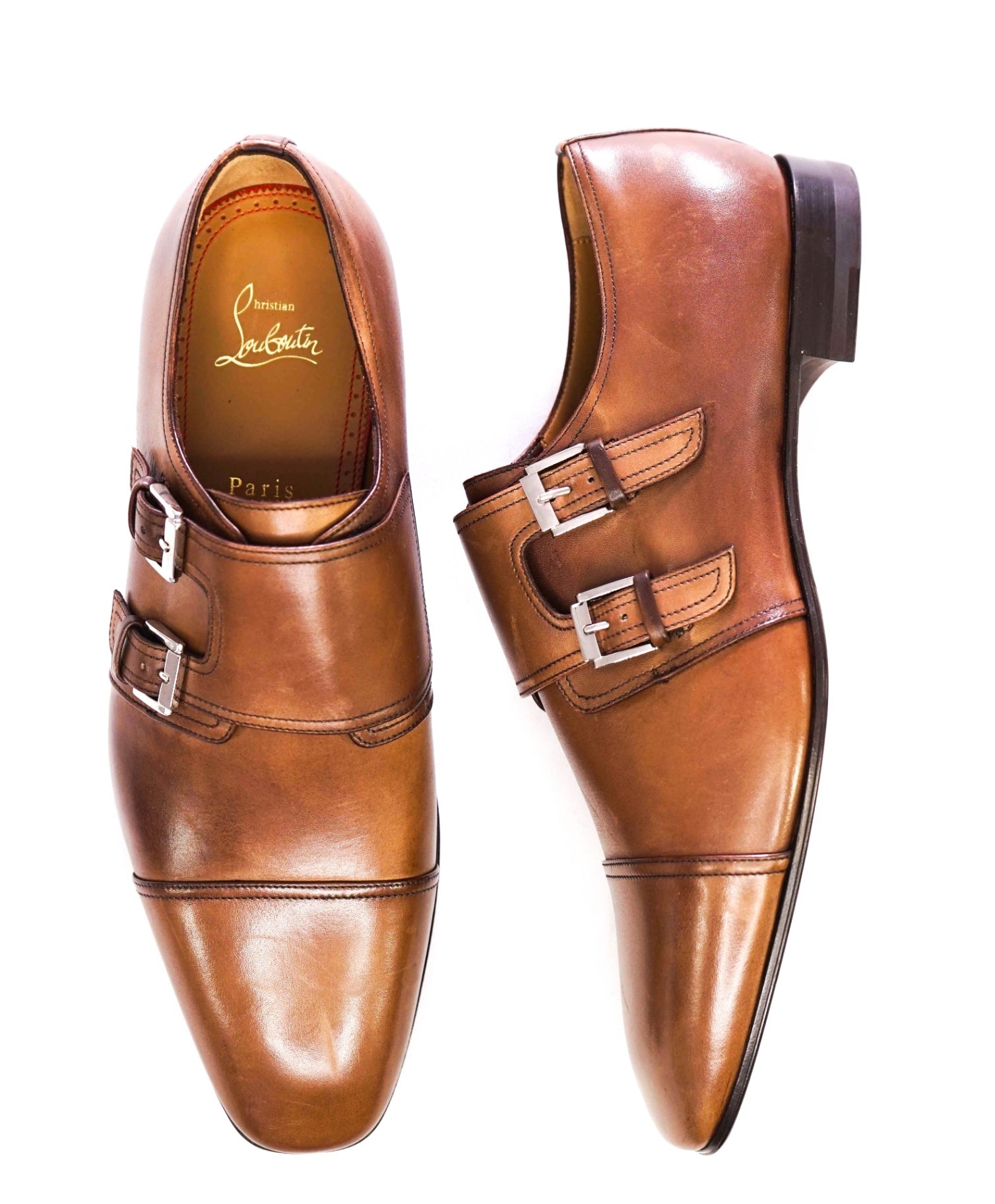 $1,150 CHRISTIAN LOUBOUTIN - *MORTIMER* Brown Double Monk Loafers US 9 (42EU)