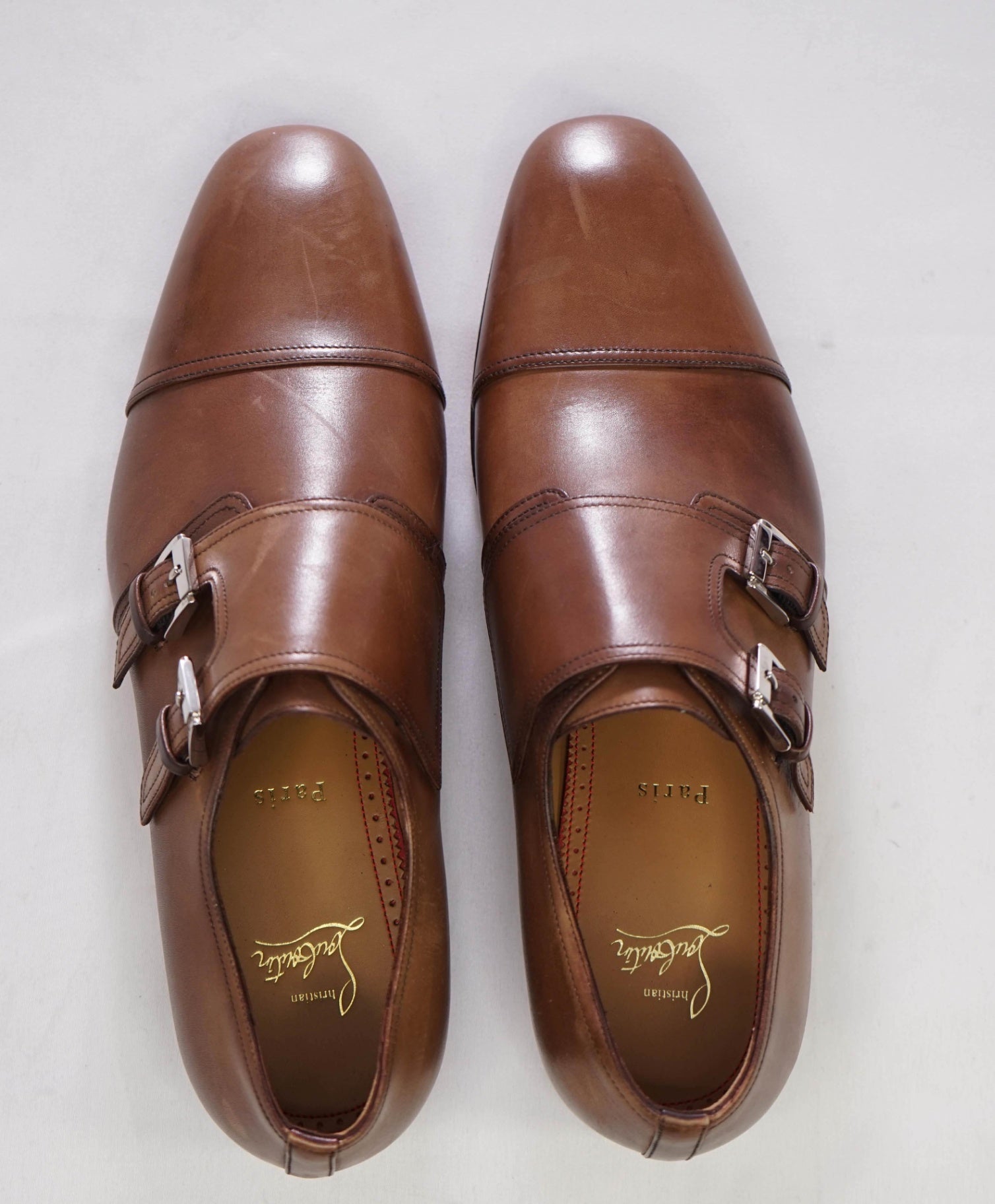 $1,150 CHRISTIAN LOUBOUTIN - *MORTIMER* Brown Double Monk Loafers US 9 (42EU)
