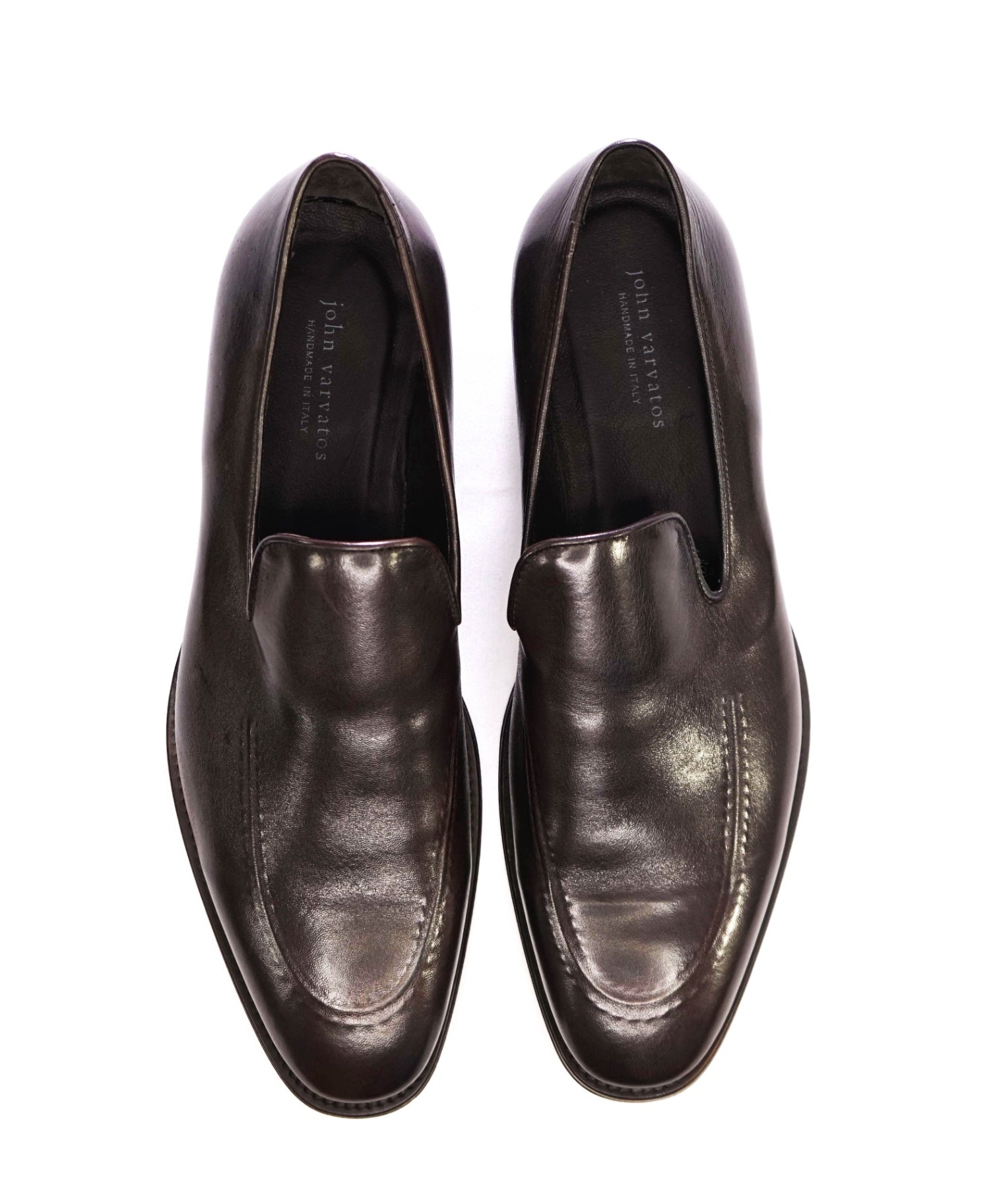 $598 John Varvatos "Madison" Brown Loafers Leather 11