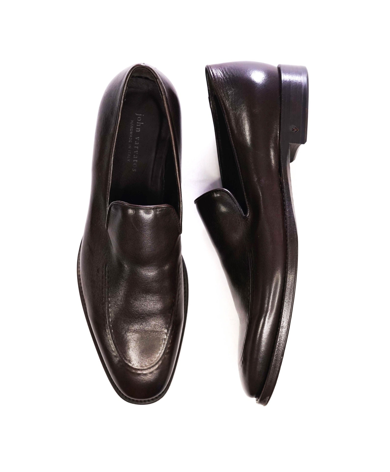 $598 John Varvatos "Madison" Brown Loafers Leather 11