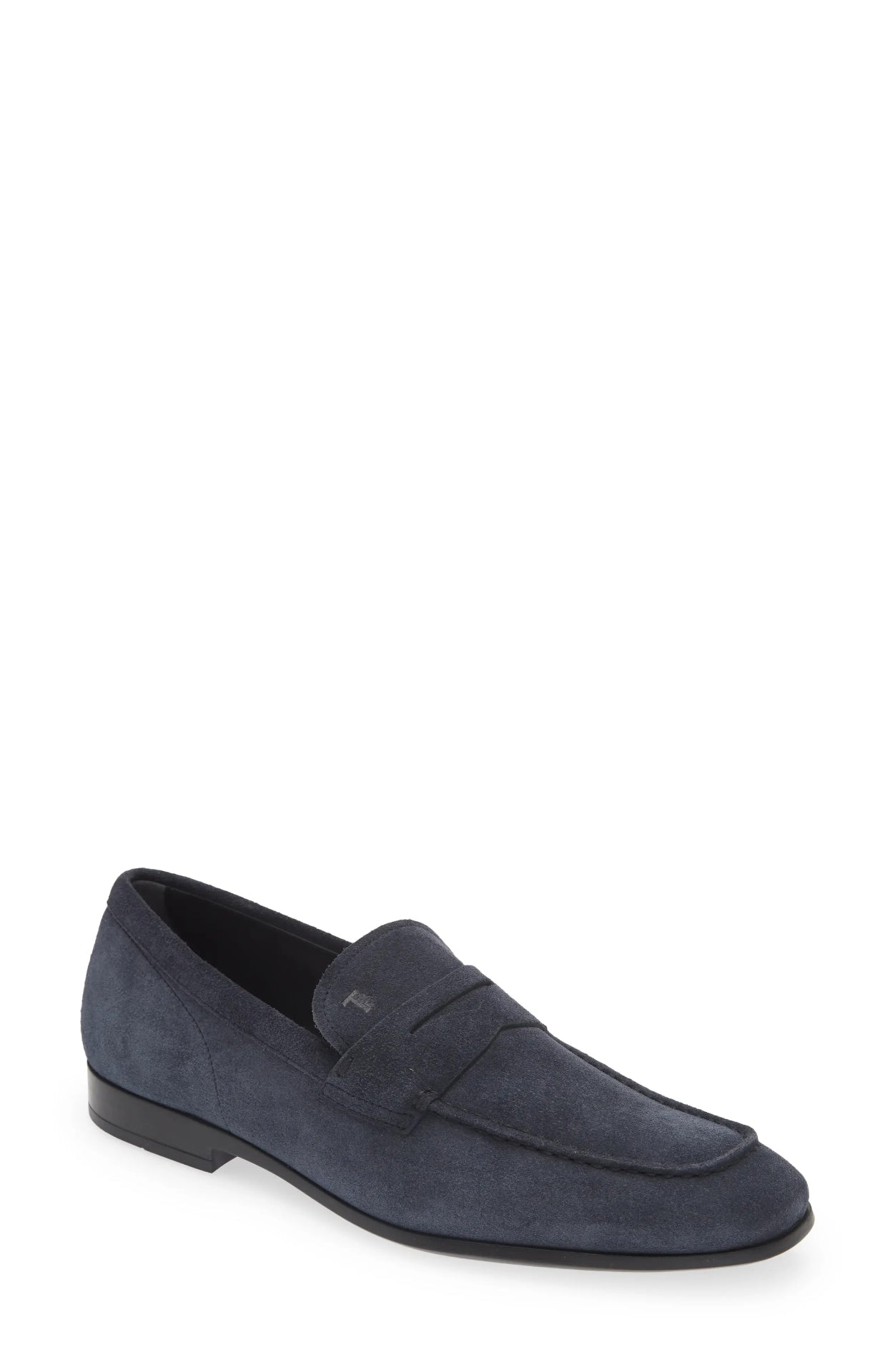 $775 Tod's Navy Suede Loafers Logo Vamp US 8.5 (7.5UK)