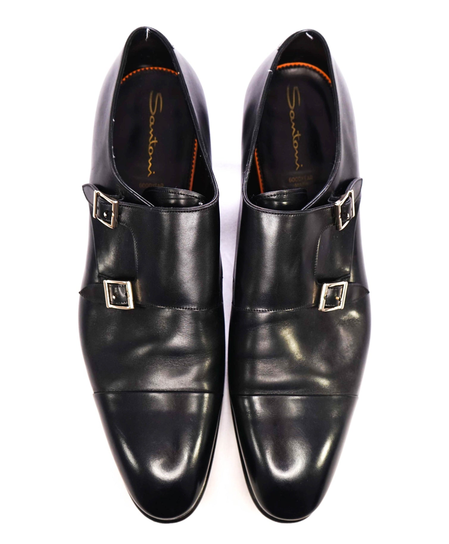 $1,595 SANTONI "GOODYEAR WELT” Monk Strap Loafers US 16 (15UK)