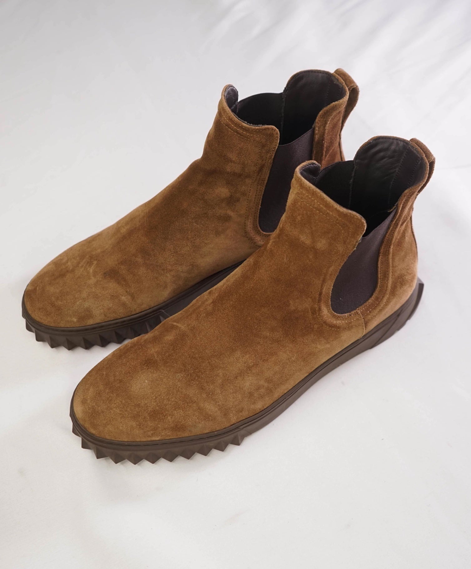 $850 Salvatore Ferragamo "TALOS" Brown Boots Suede 13 M