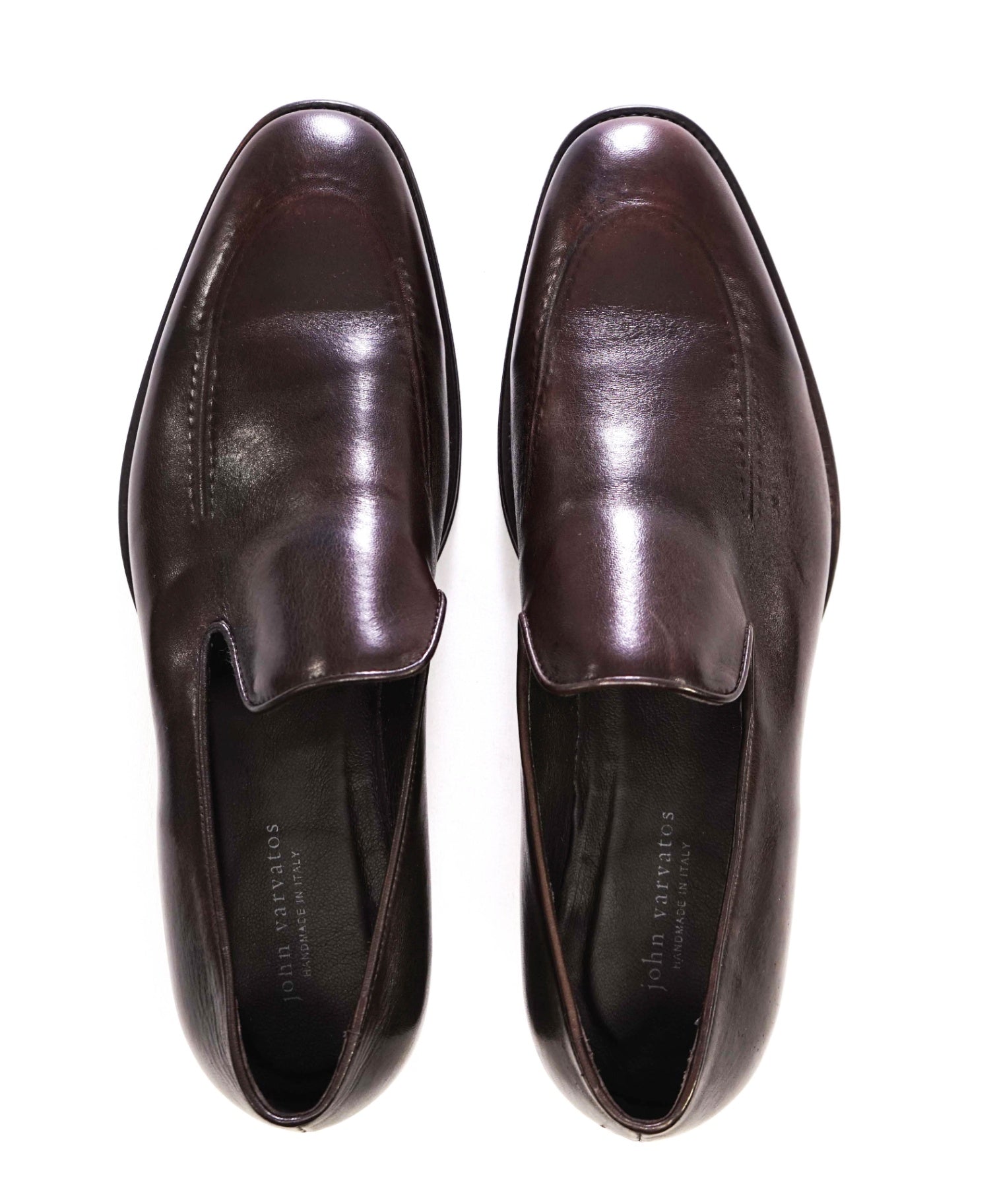 $598 John Varvatos "Madison" Brown Loafers Leather 11