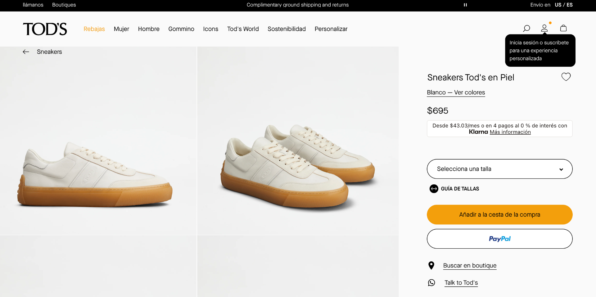 $700 Tod's Ivory Sneaker Leather Footwear US 10 (9UK)