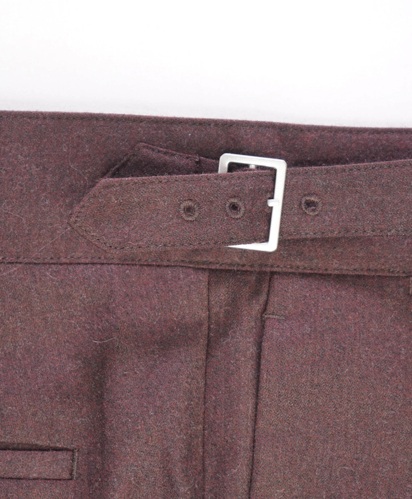 $219 SuitSupply Burgundy Pleated Neapolitan Belted Wool Pants 34W