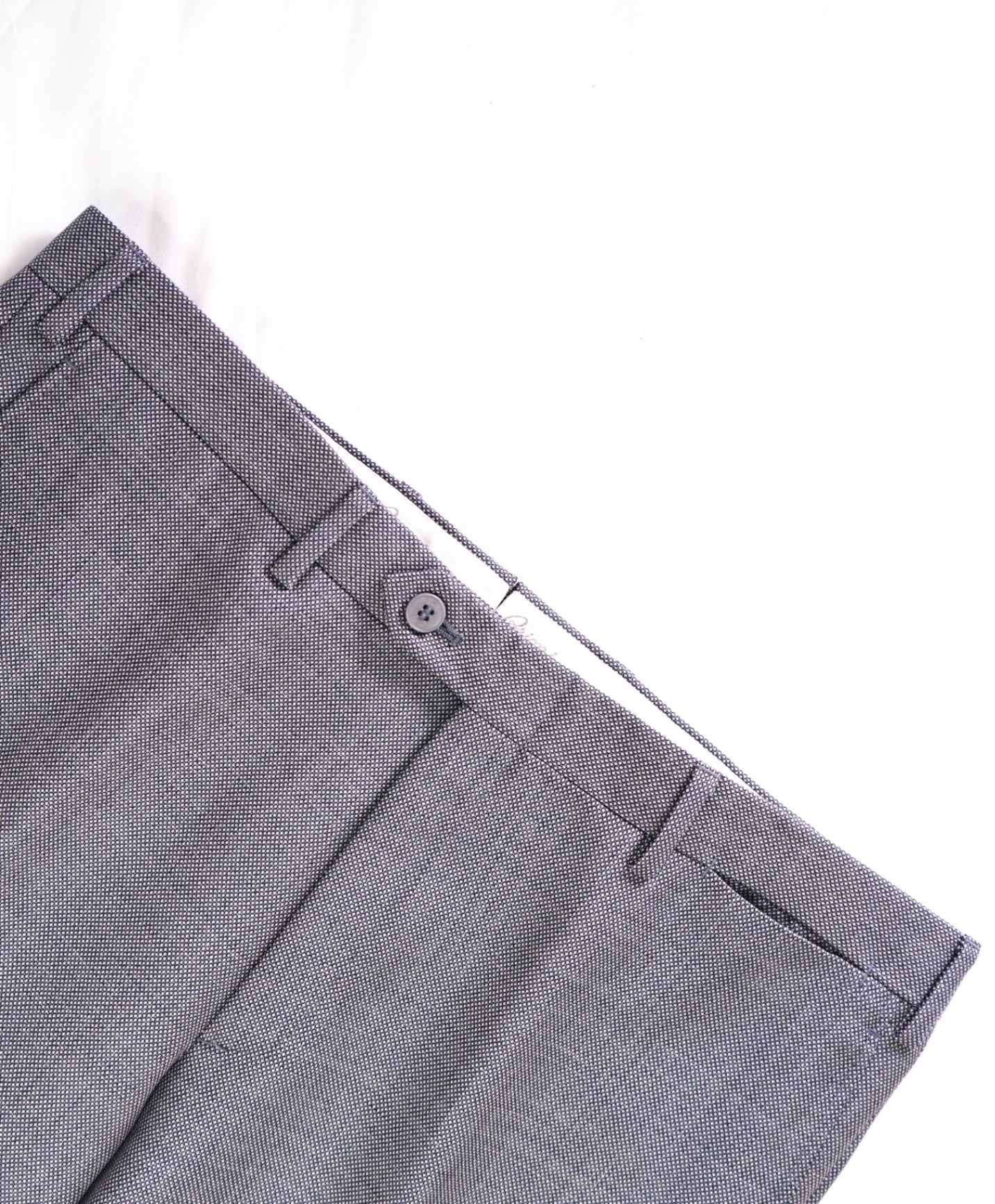 $1,050 Brioni Gray Birdseye Mohair/Wool Flat Front Dress Pants 35W
