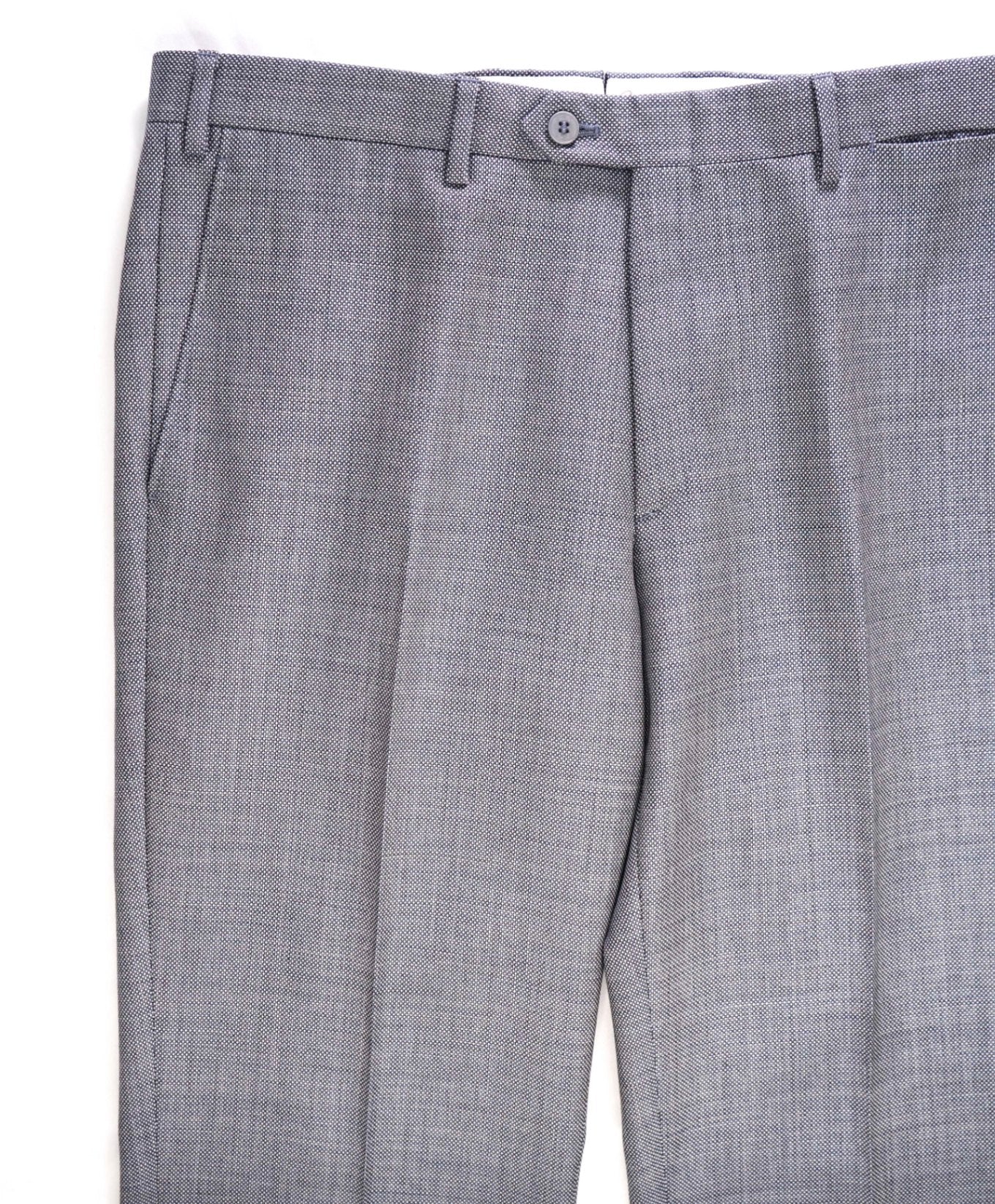 $1,050 Brioni Gray Birdseye Mohair/Wool Flat Front Dress Pants 35W