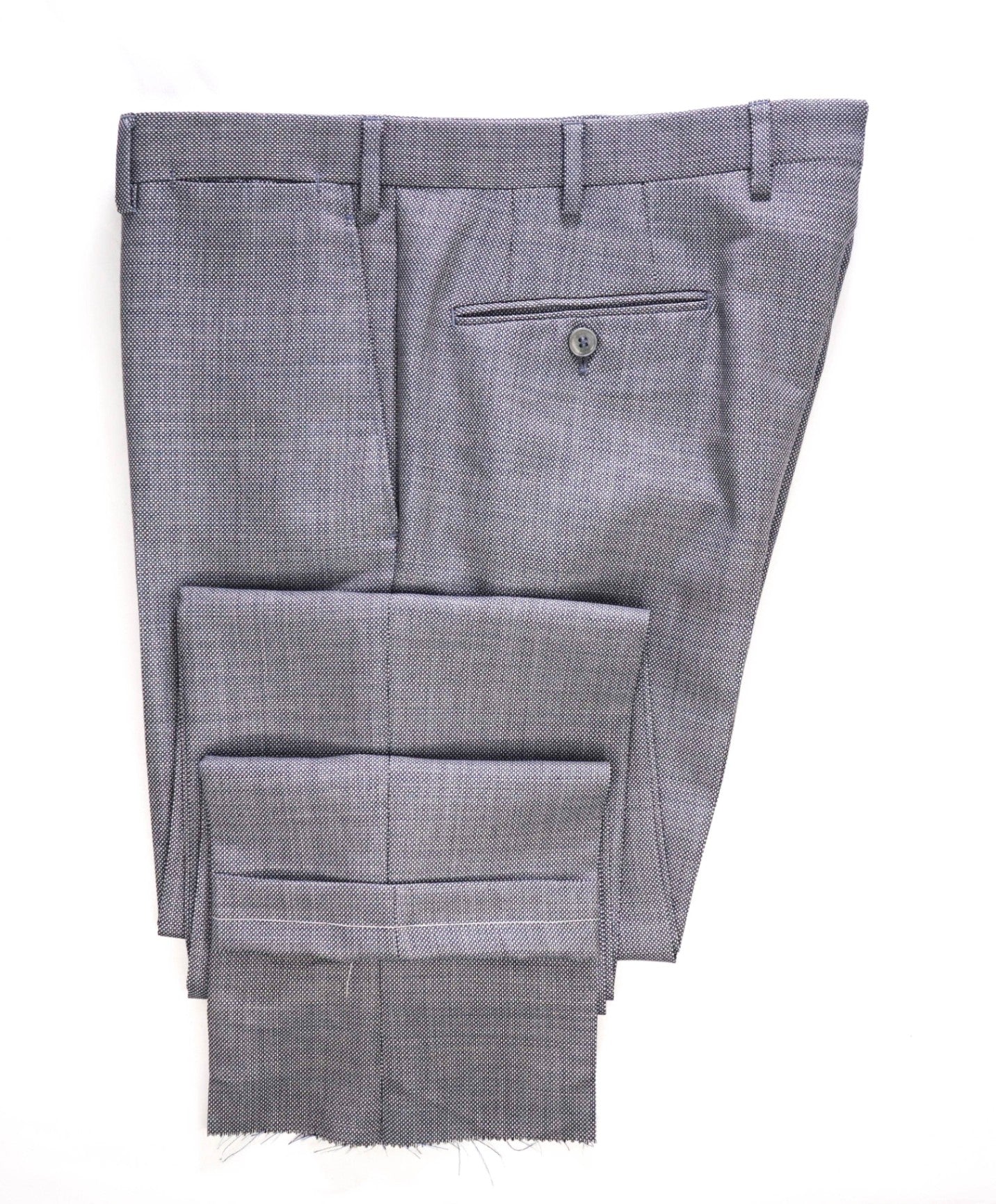 $1,050 Brioni Gray Birdseye Mohair/Wool Flat Front Dress Pants 35W
