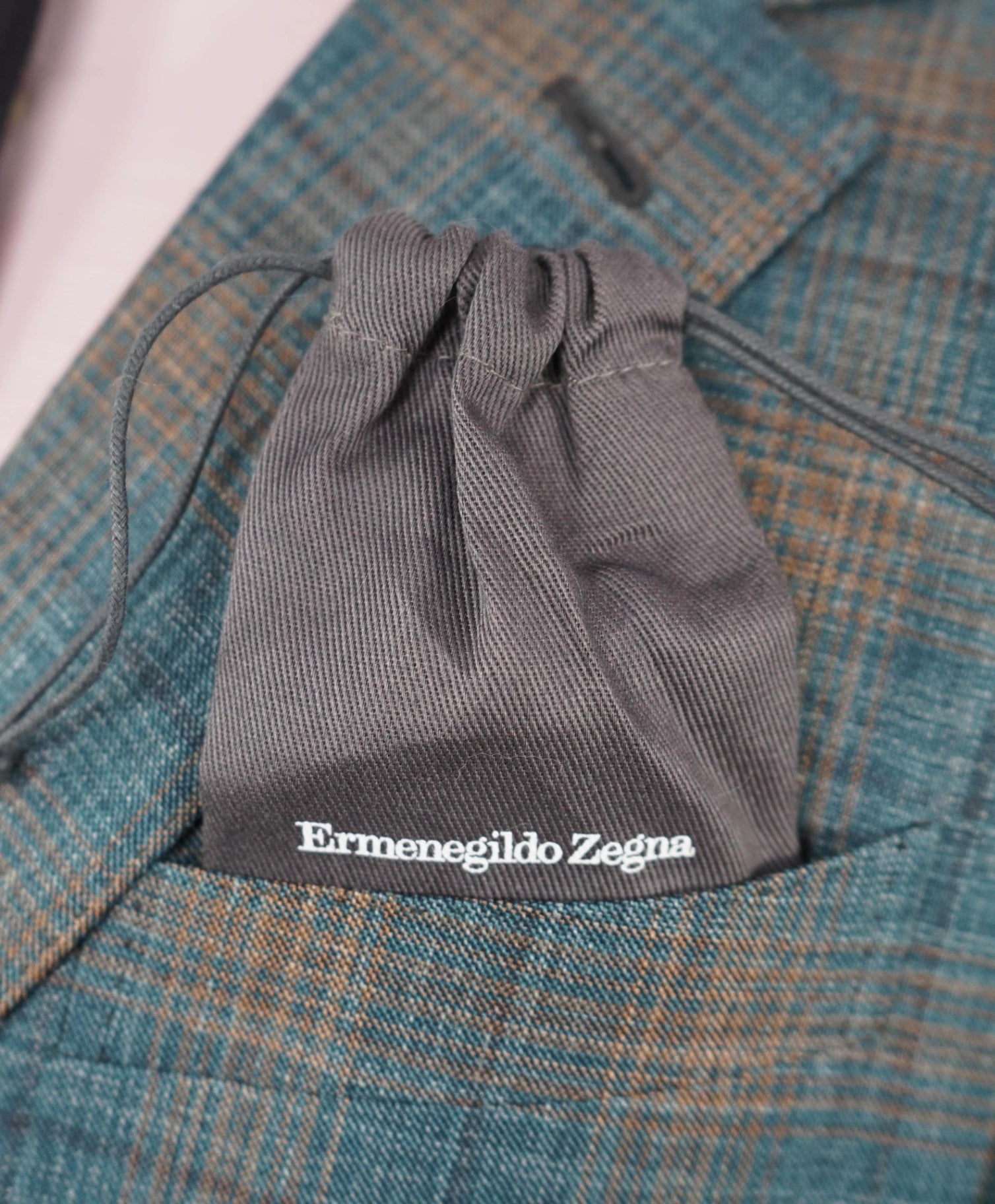 $2,695 Ermenegildo Zegna Teal/Camel Wool/Silk/Linen Blazer 46R