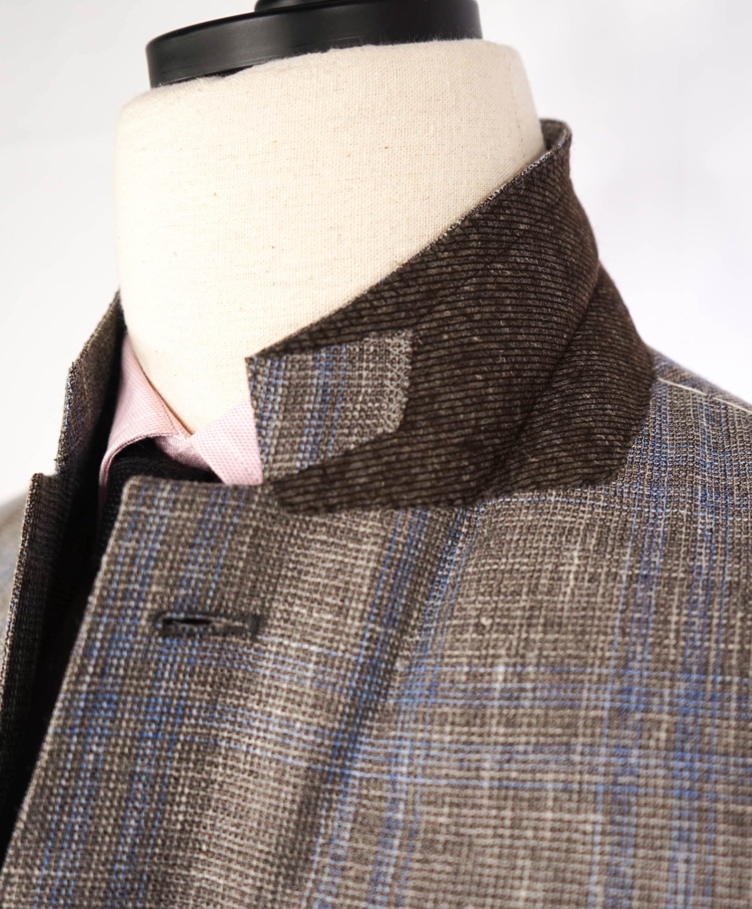 $2,595 Ermenegildo Zegna Grey/Blue Plaid Wool/Linen/Silk Blazer 44L
