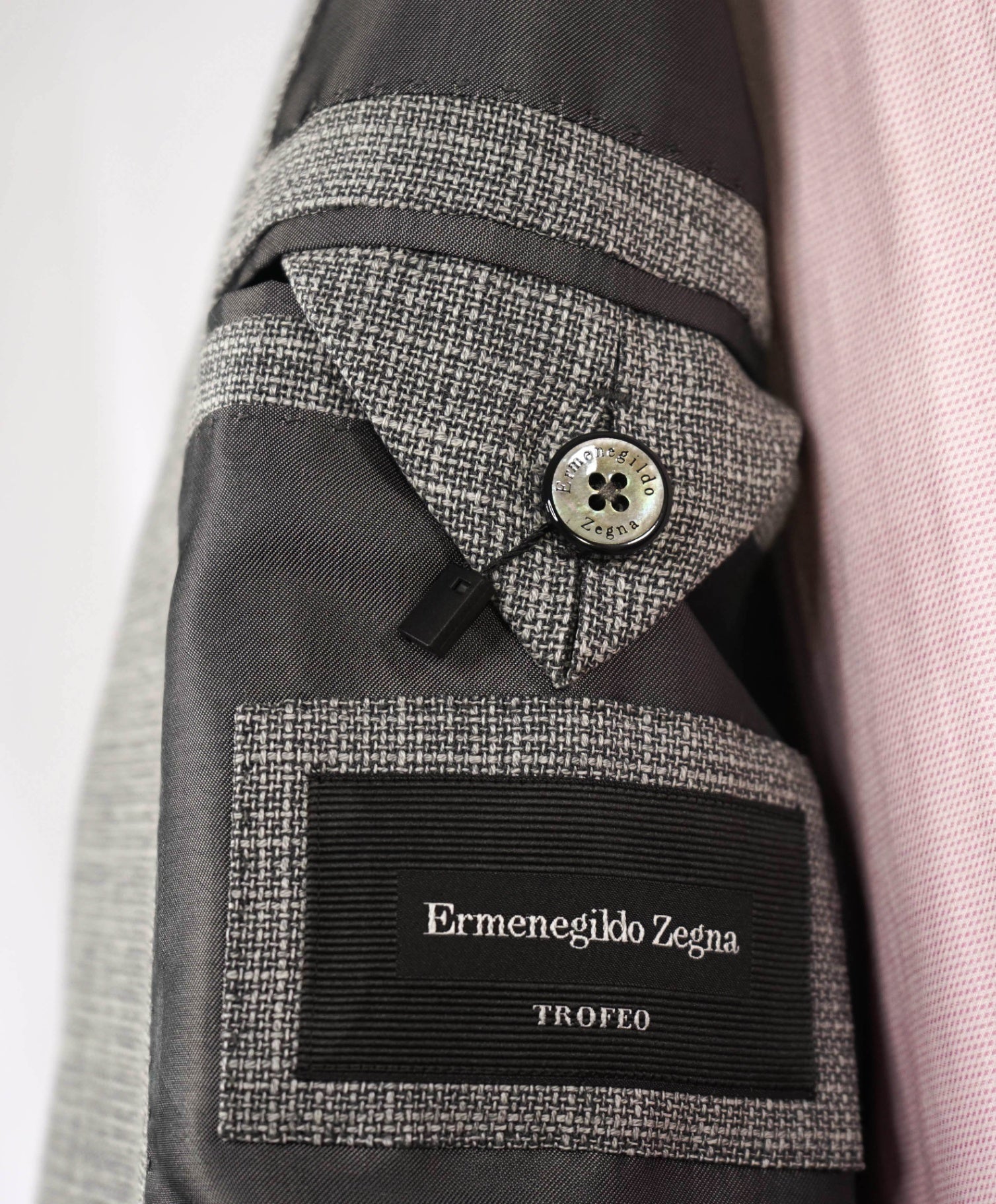 $3,295 Ermenegildo Zegna "TROFEO" Textured Grey Wool Blazer 46R