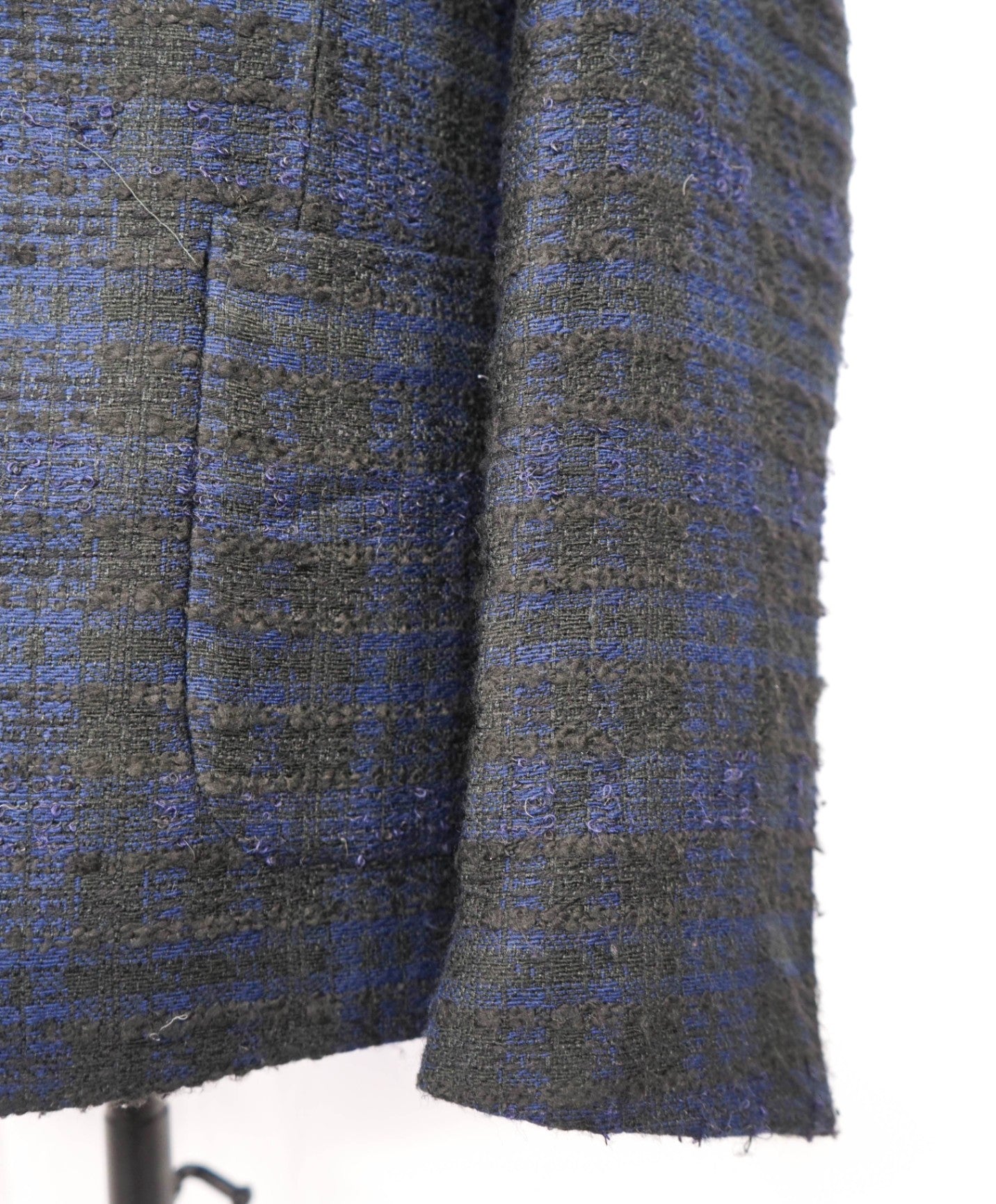 $2,995 Givenchy Paris Black/Blue Plaid Acrylic/Wool Blazer 42 (Fits 40)