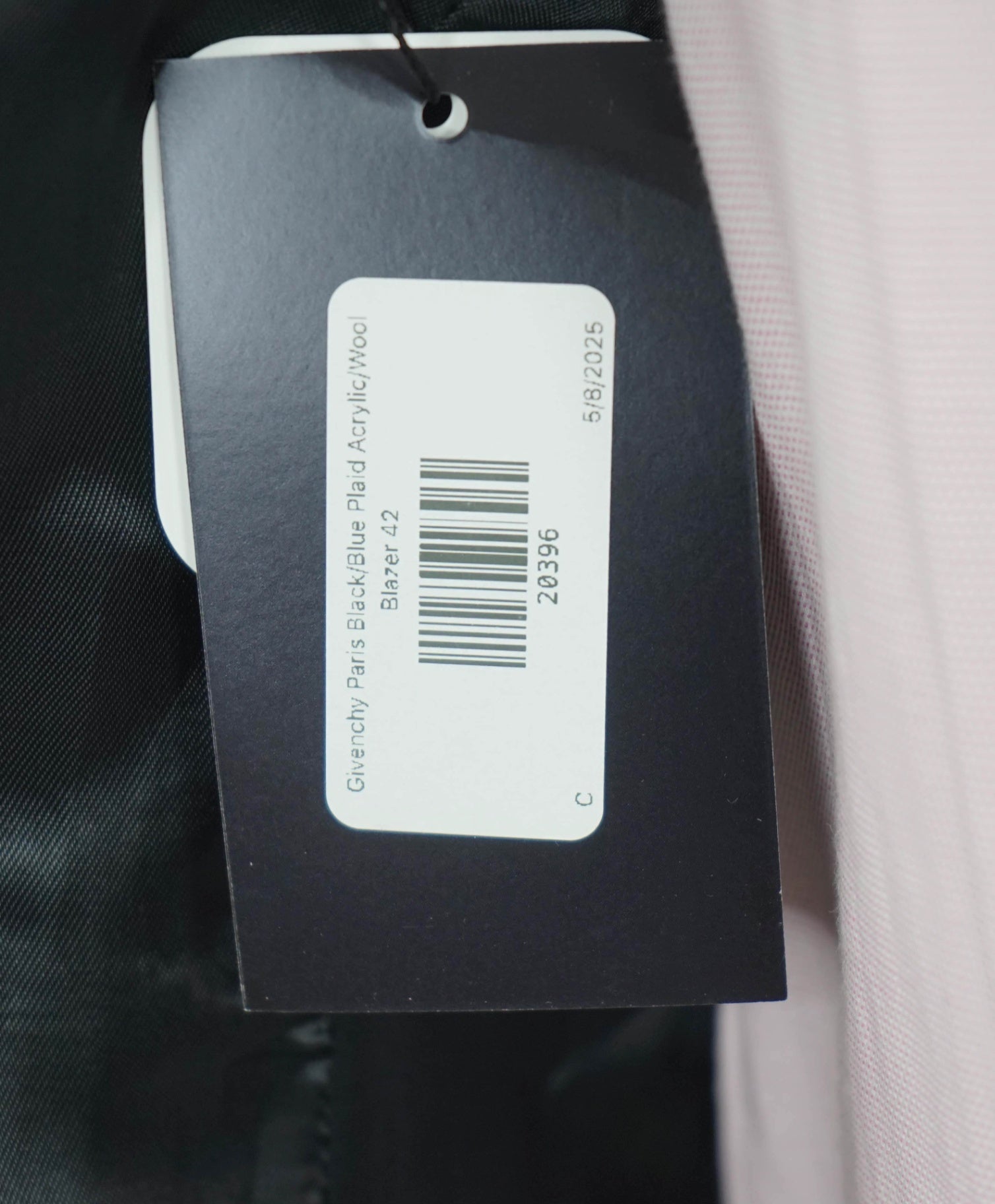 $2,995 Givenchy Paris Black/Blue Plaid Acrylic/Wool Blazer 42 (Fits 40)