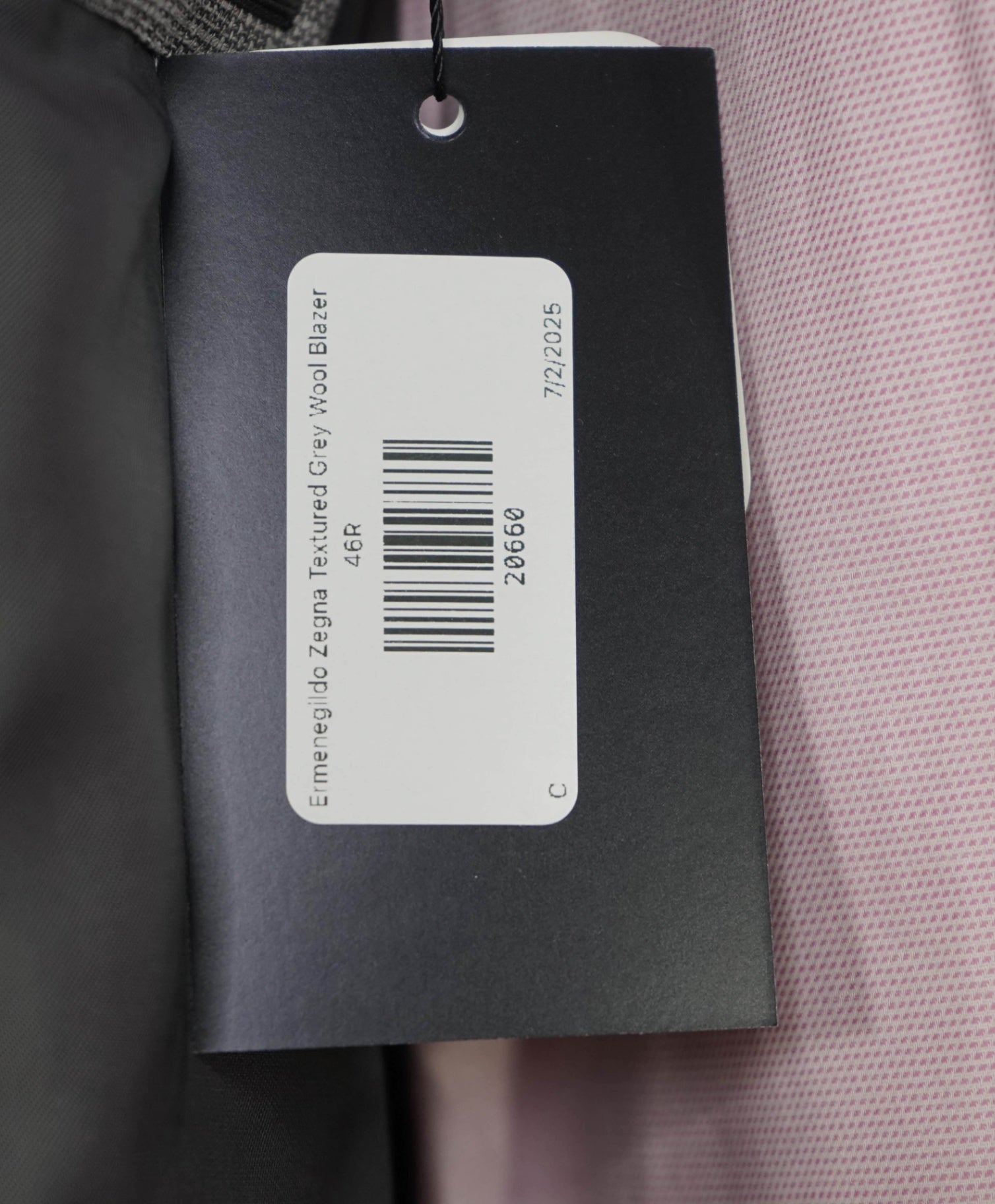 $3,295 Ermenegildo Zegna "TROFEO" Textured Grey Wool Blazer 46R