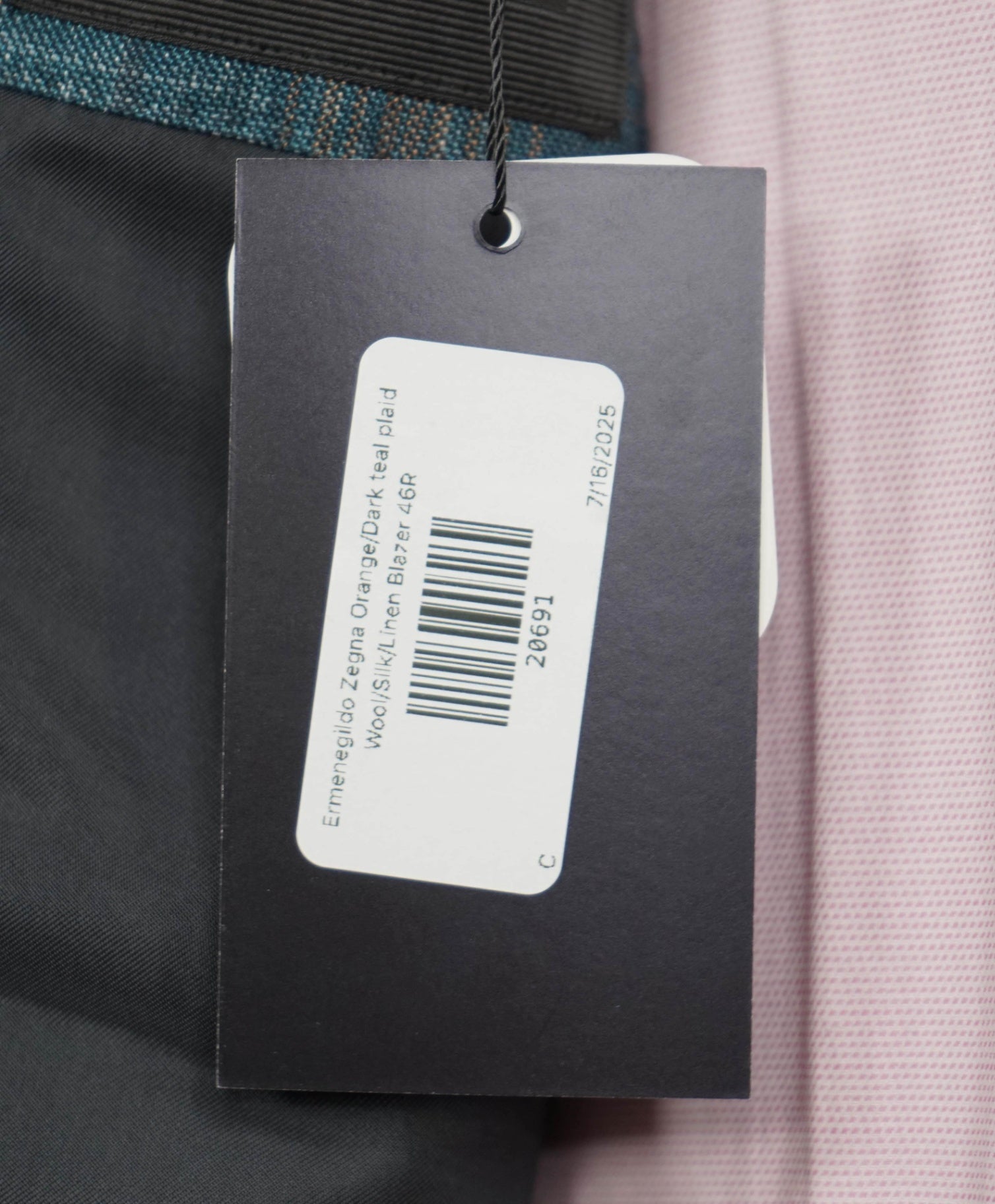 $2,695 Ermenegildo Zegna Teal/Camel Wool/Silk/Linen Blazer 46R