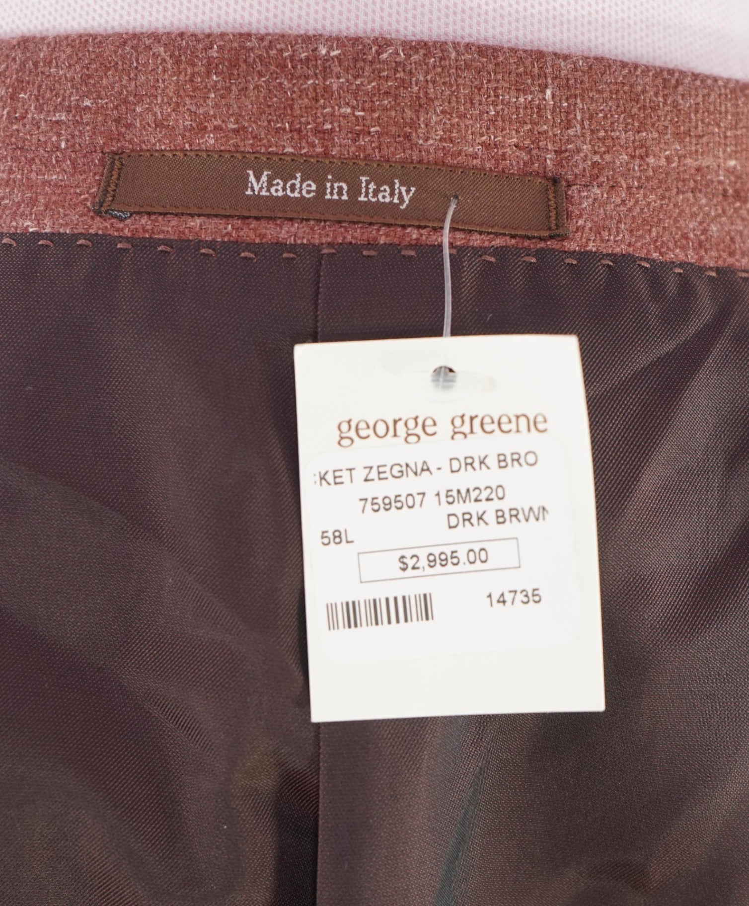 $2,995 Ermenegildo Zegna Solid Red Cashmere/Silk/Linen Blazer 48L