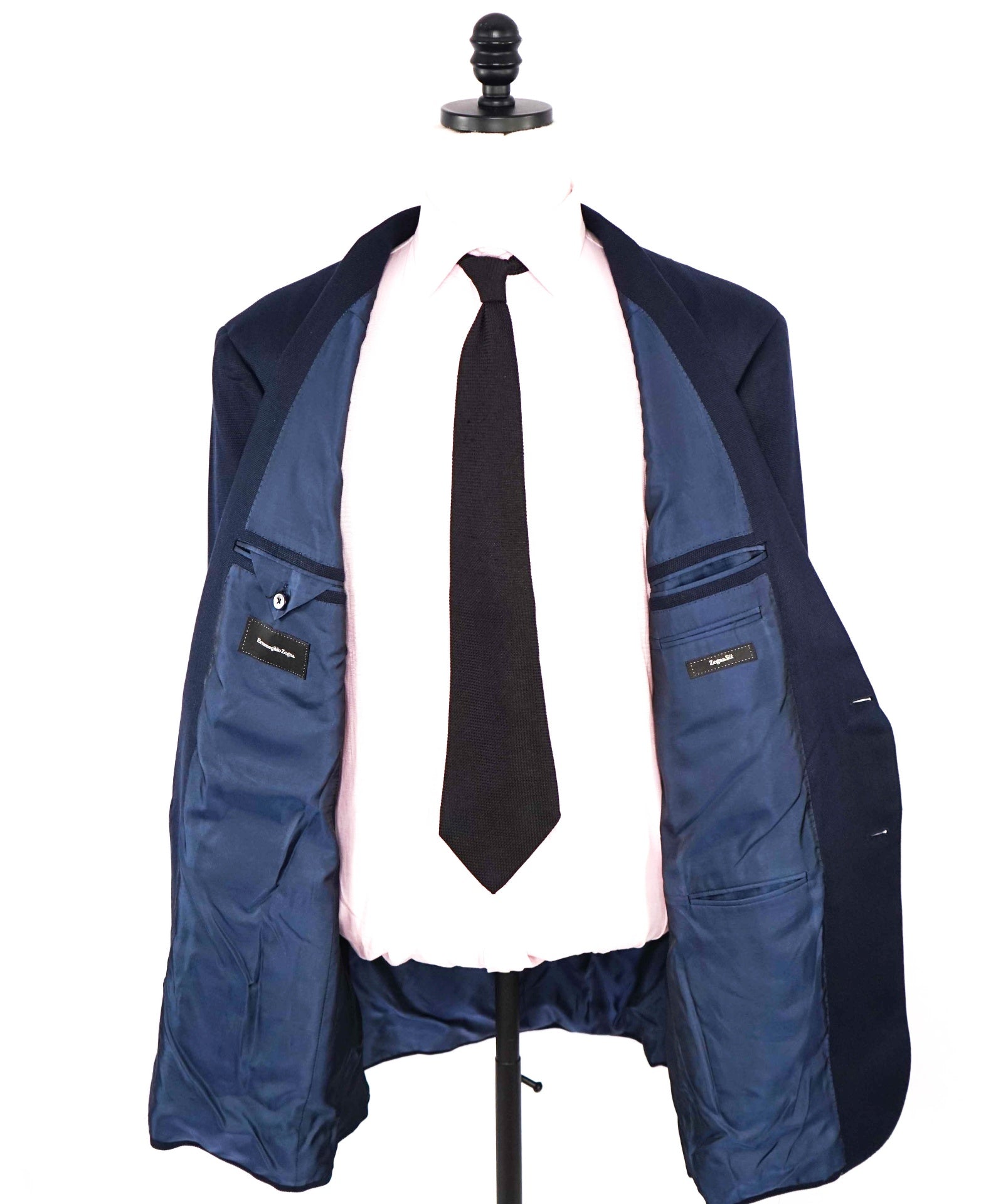2,695 Ermenegildo Zegna Iconic PURE SILK Navy Blazer 48L