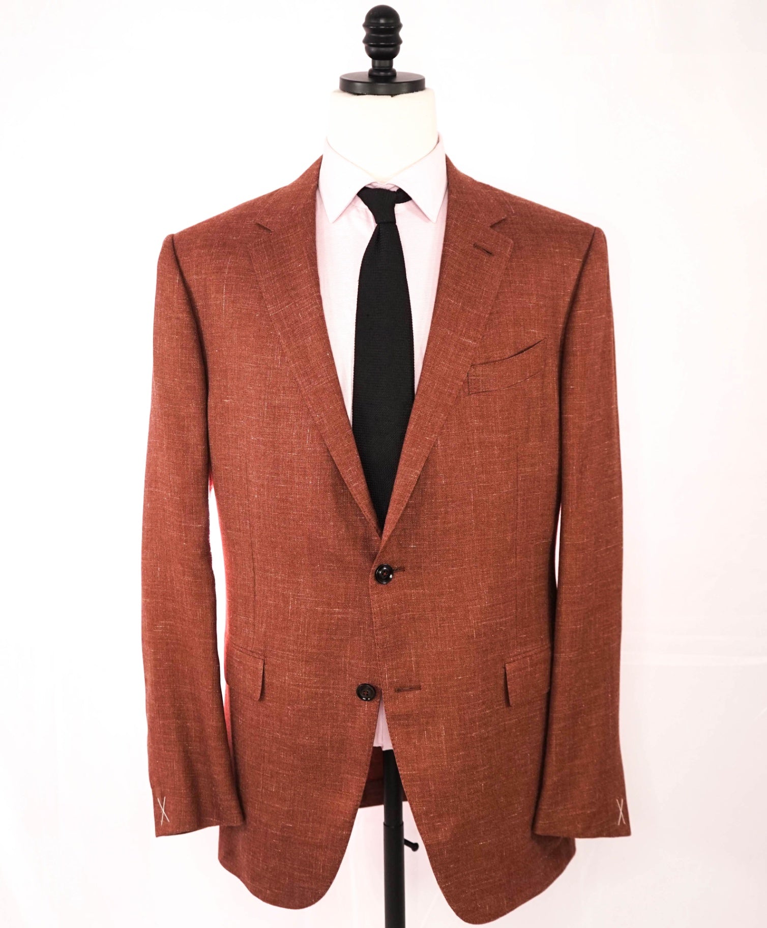 $2,995 Ermenegildo Zegna Solid Red Cashmere/Silk/Linen Blazer 48L