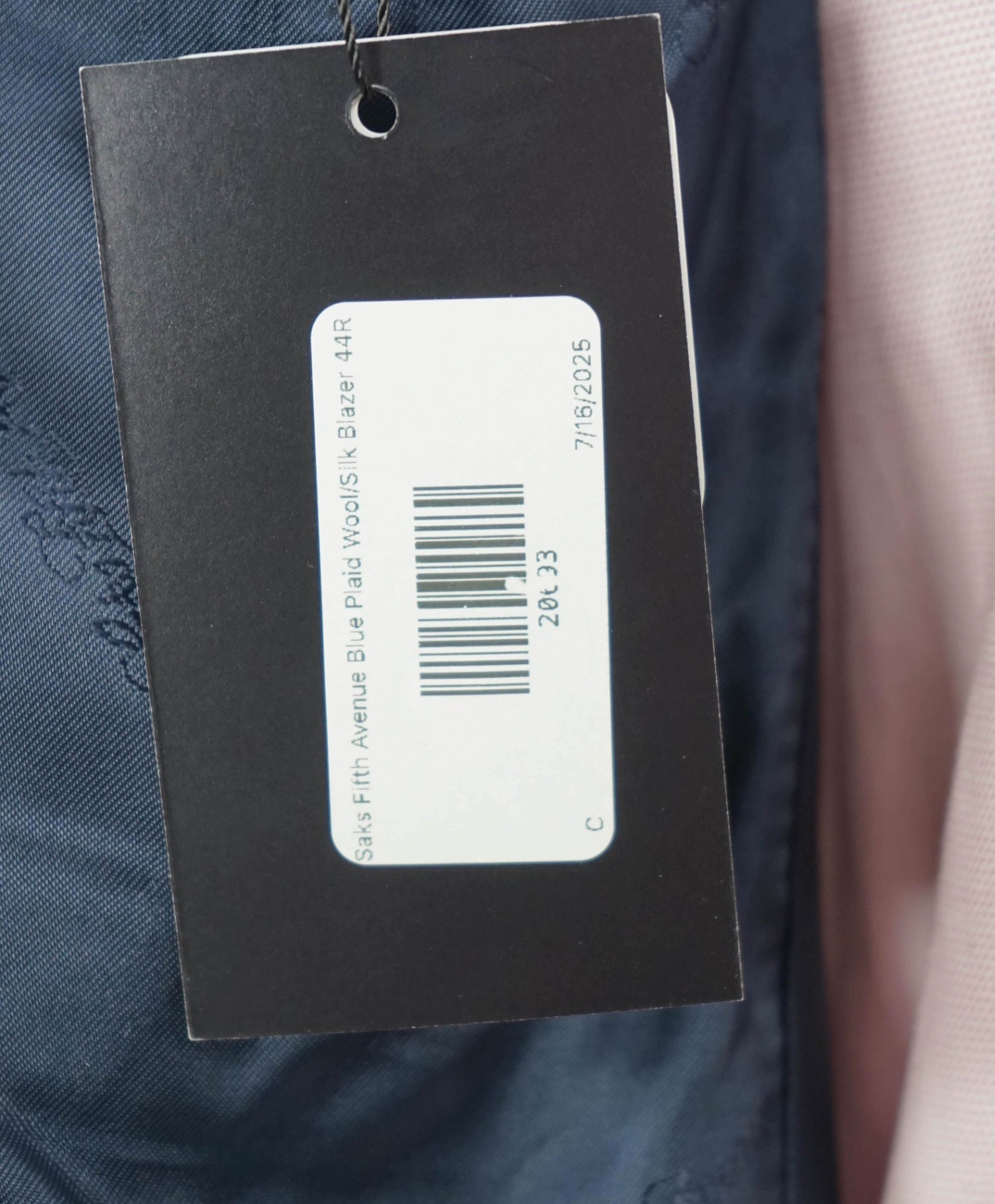 $995 ZEGNA For Saks Fifth Light Blue Wool/Silk Patch Pocket Blazer 44R