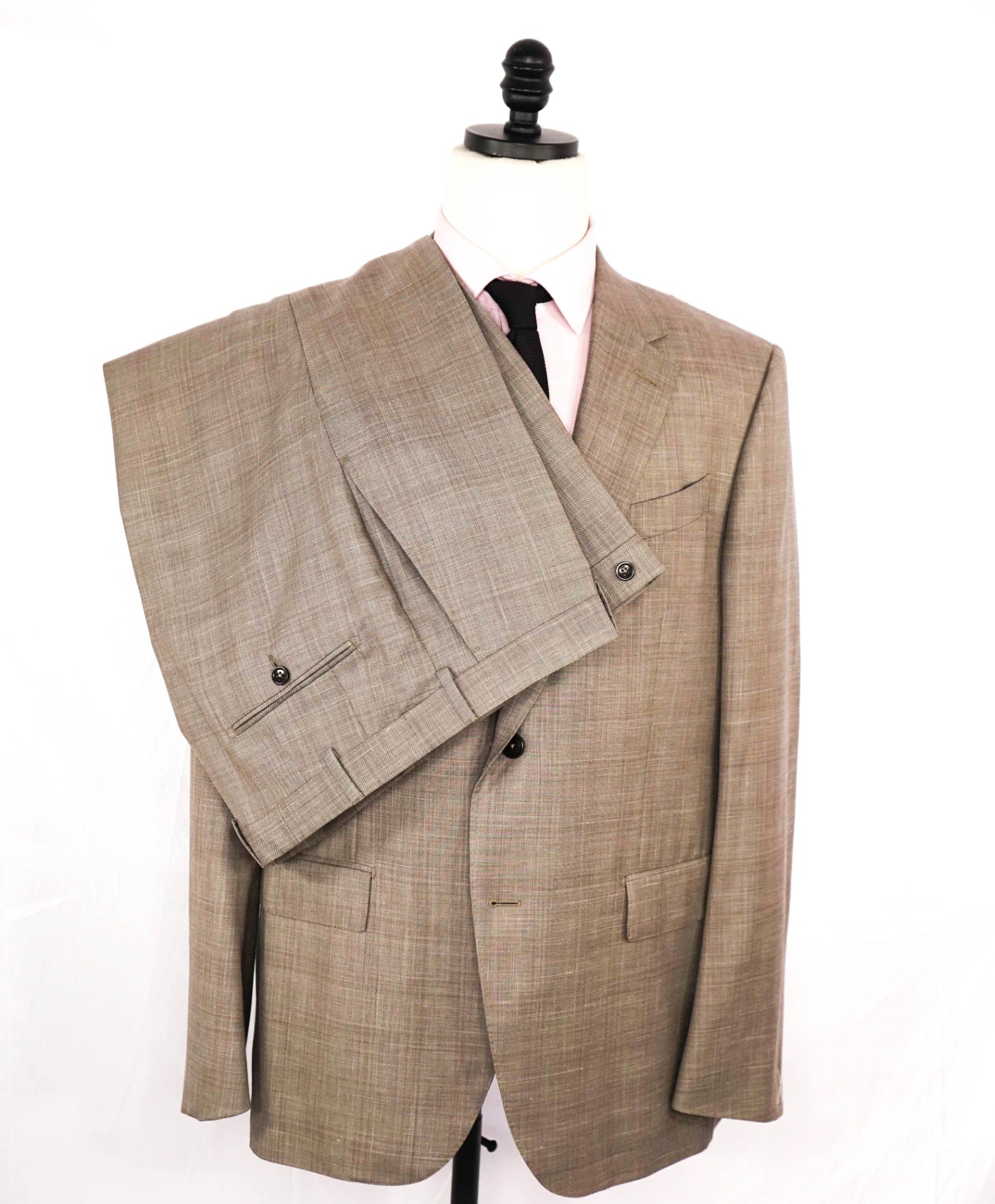 $4,950 ZEGNA "TROFEO SUMMER" Beige Wool/Linen/Silk Suit 44R