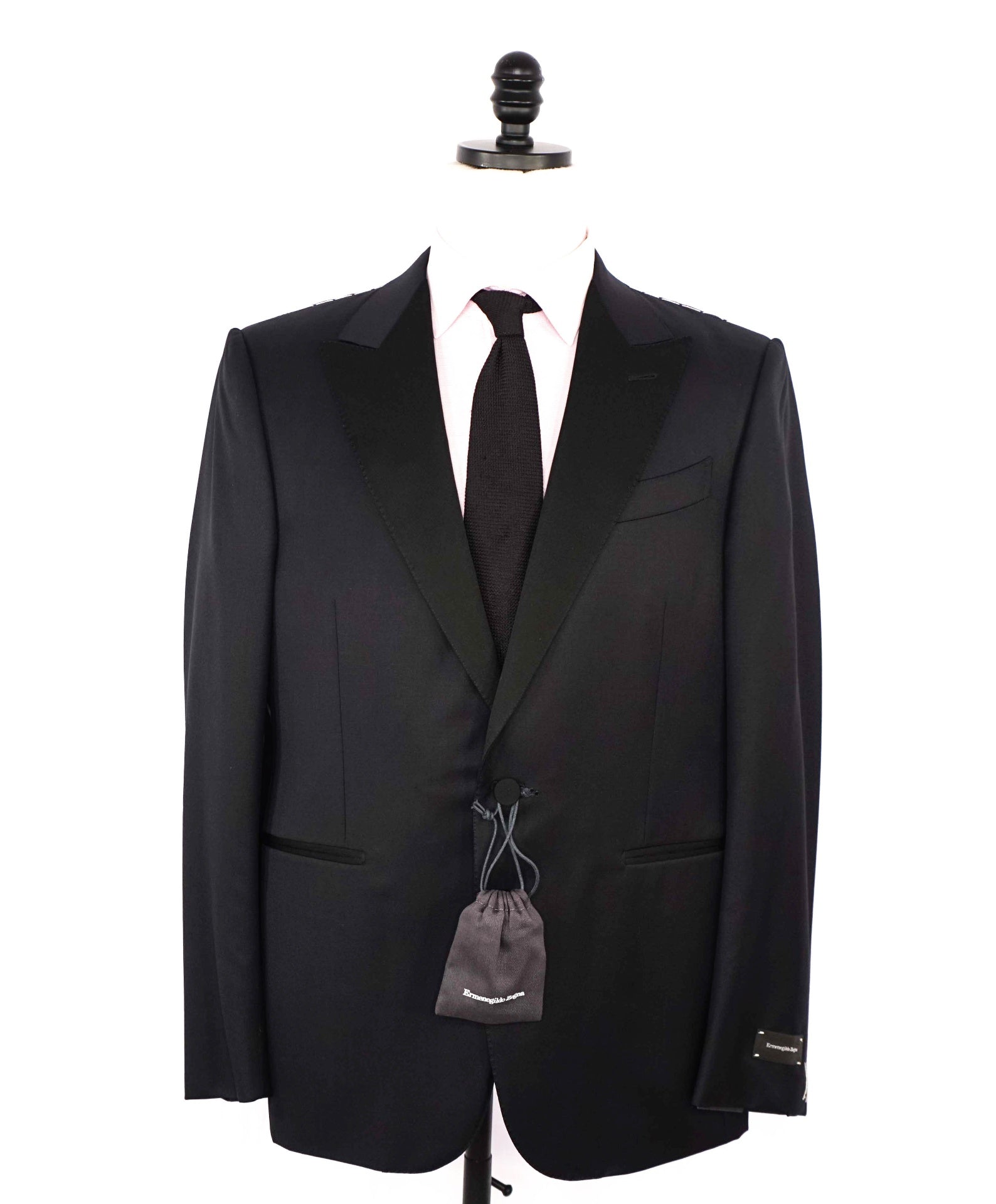 $3,995 Ermenegildo Zegna "MICROSPHERE" Black Wool Tuxedo Suit 42S