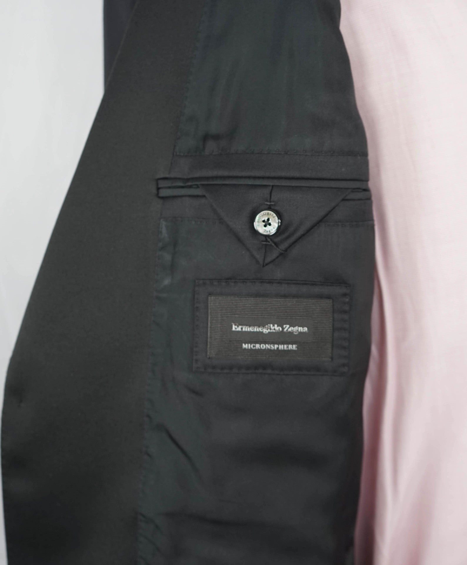 $3,995 Ermenegildo Zegna "MICROSPHERE" Black Wool Tuxedo Suit 42S