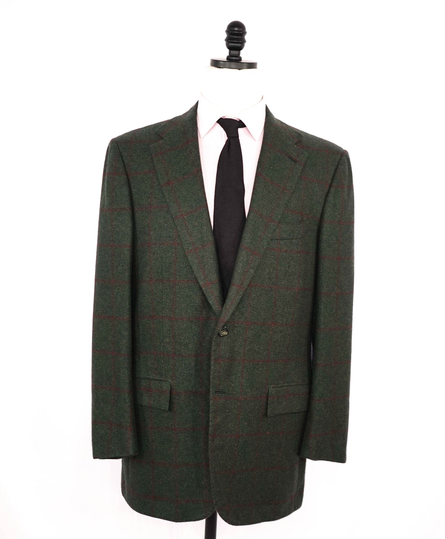 $9,250 KITON - *PURE CASHMERE* Green Check Blazer - 42R