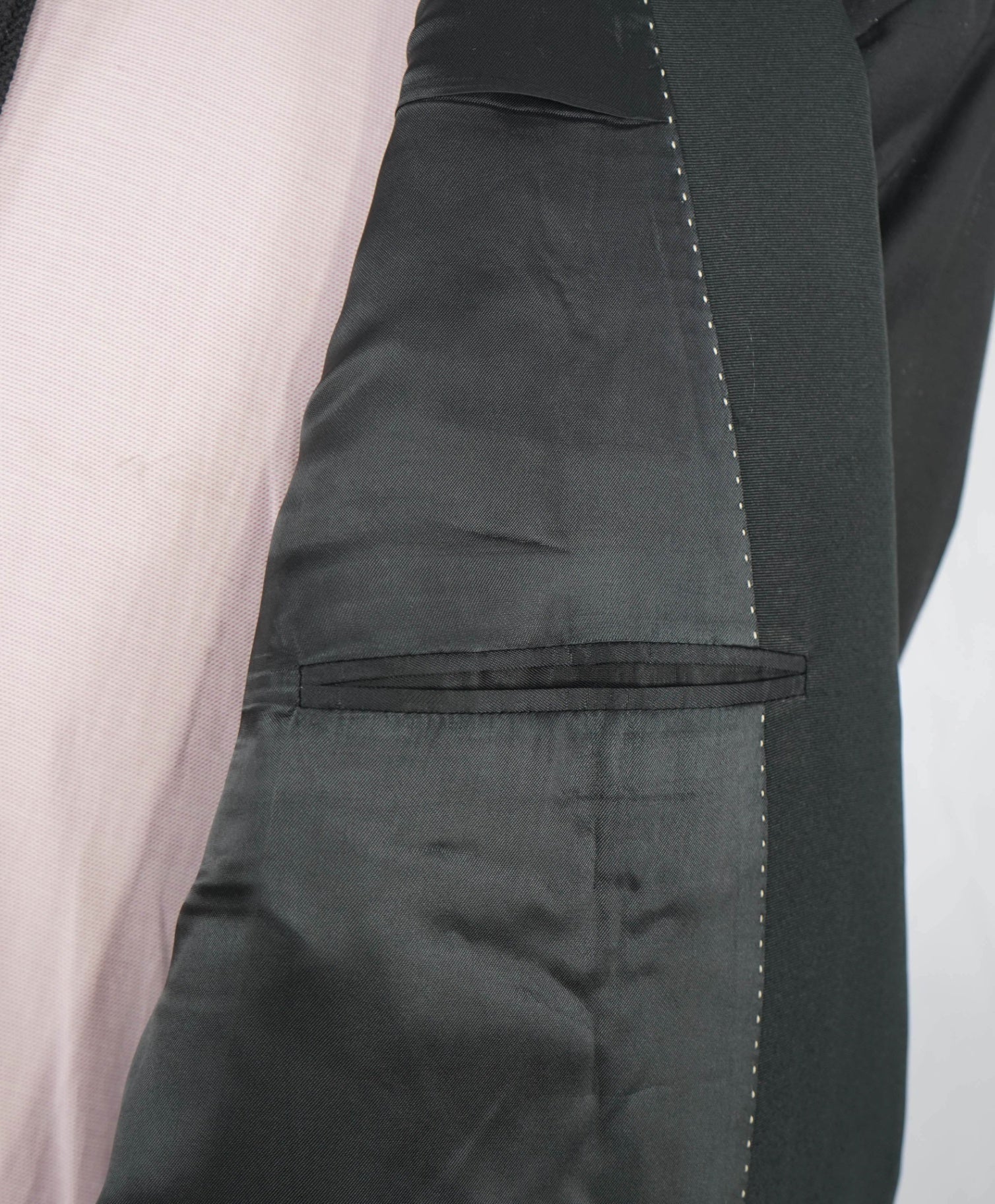 SAKS FIFTH AVENUE - Black Tonal Tuxedo Dinner Jacket Blazer 46R