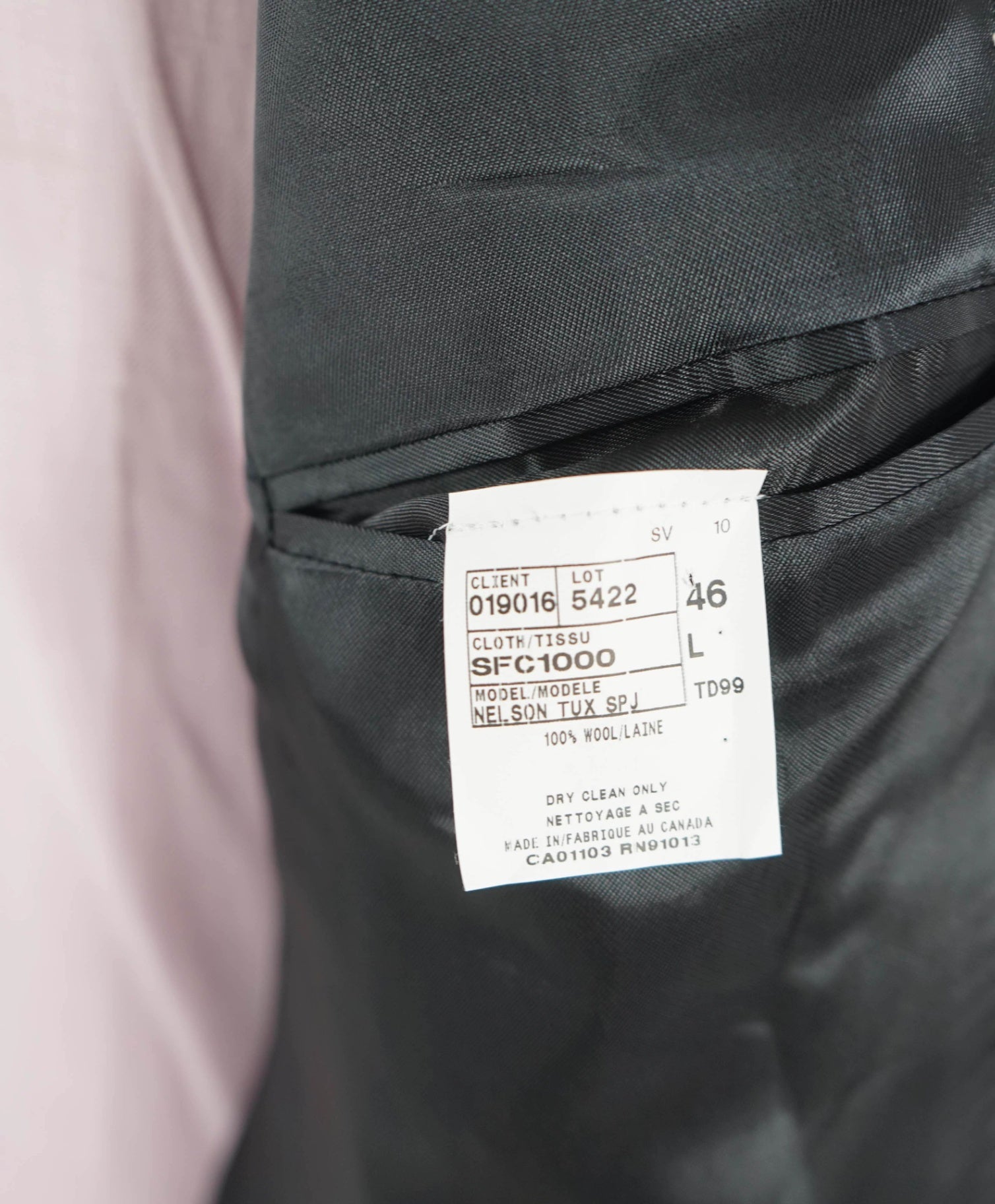SAKS FIFTH AVENUE - Black Tonal Tuxedo Dinner Jacket Blazer 46R