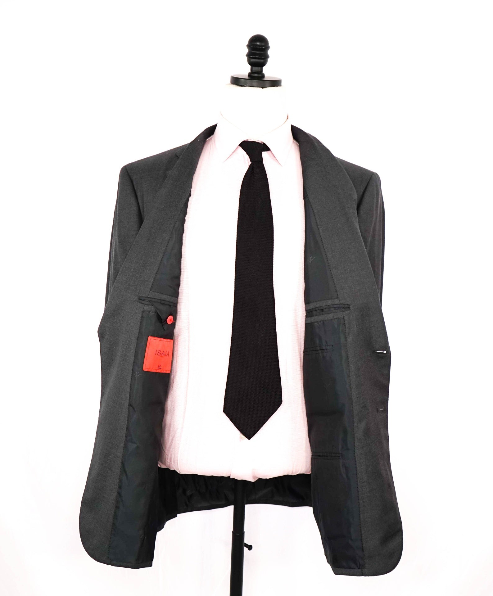 $3,995 ISAIA - Solid Gray "AQUASPIDER" Coral Pin Wool Suit 48R