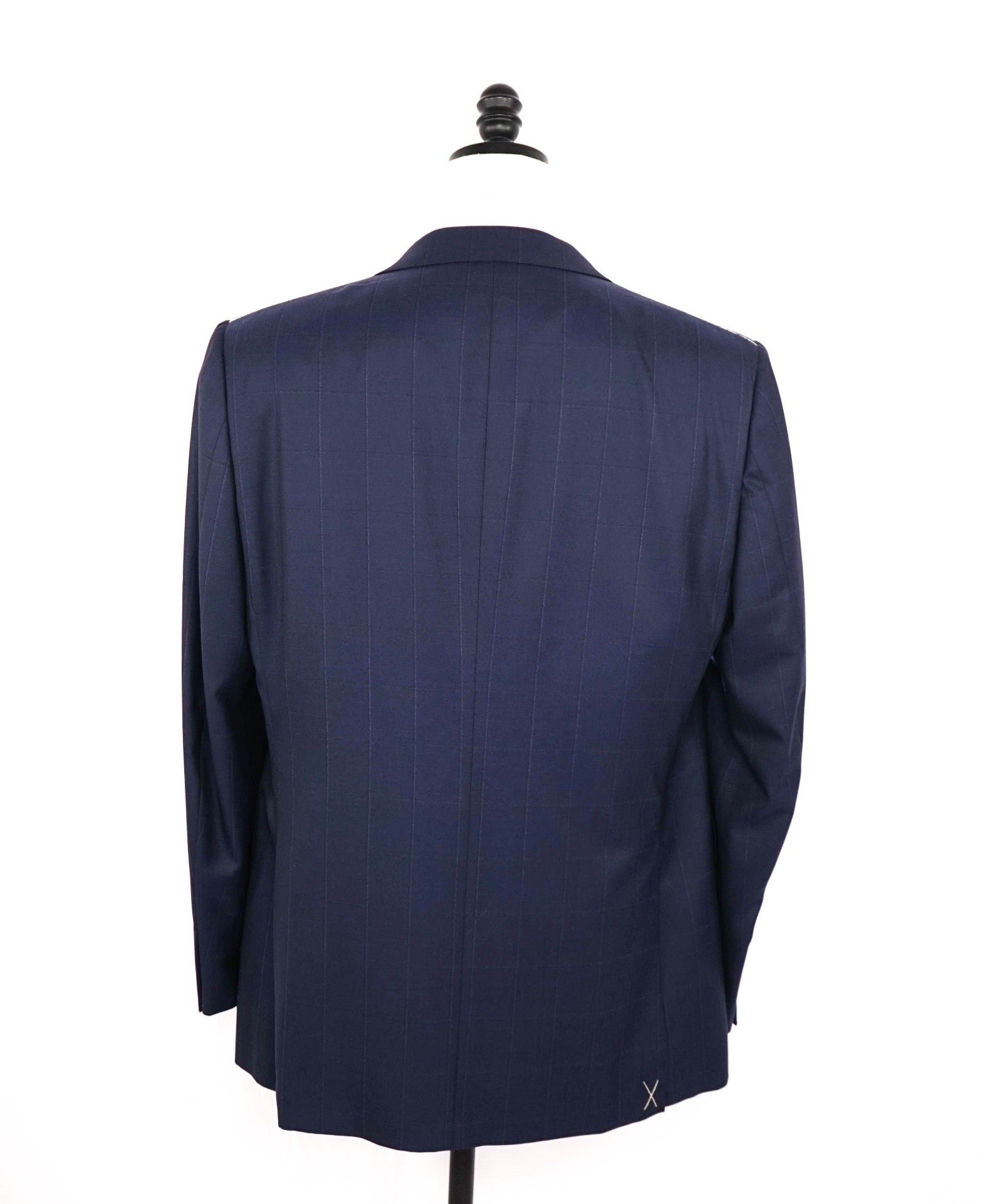 $3,995 Ermenegildo Zegna Navy Chalk Windowpane Wool Suit 44L