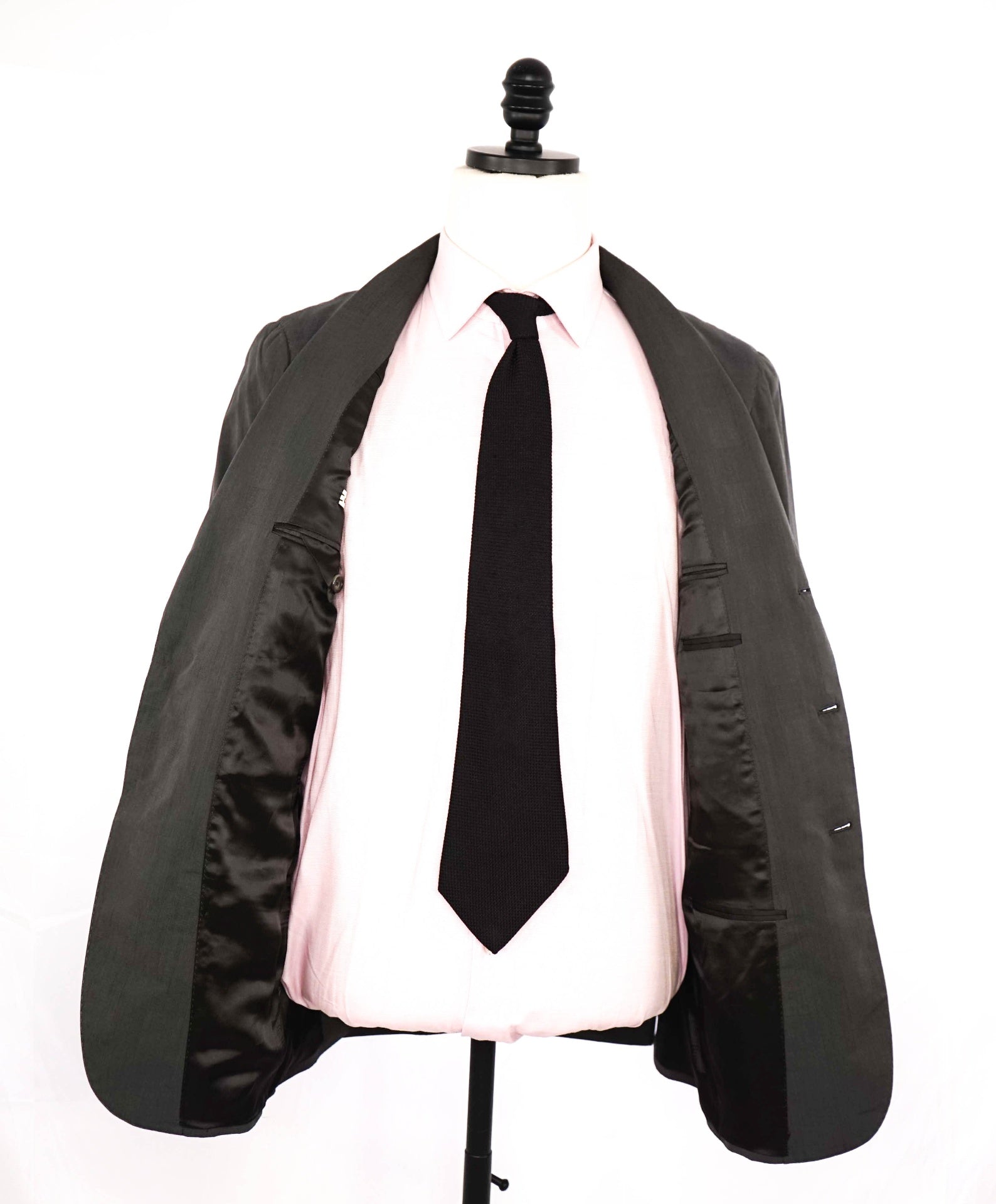 $2,000 Caruso Grey Plaid COTTON/SILK 2/3-Btn Roll Lapel Suit 38R