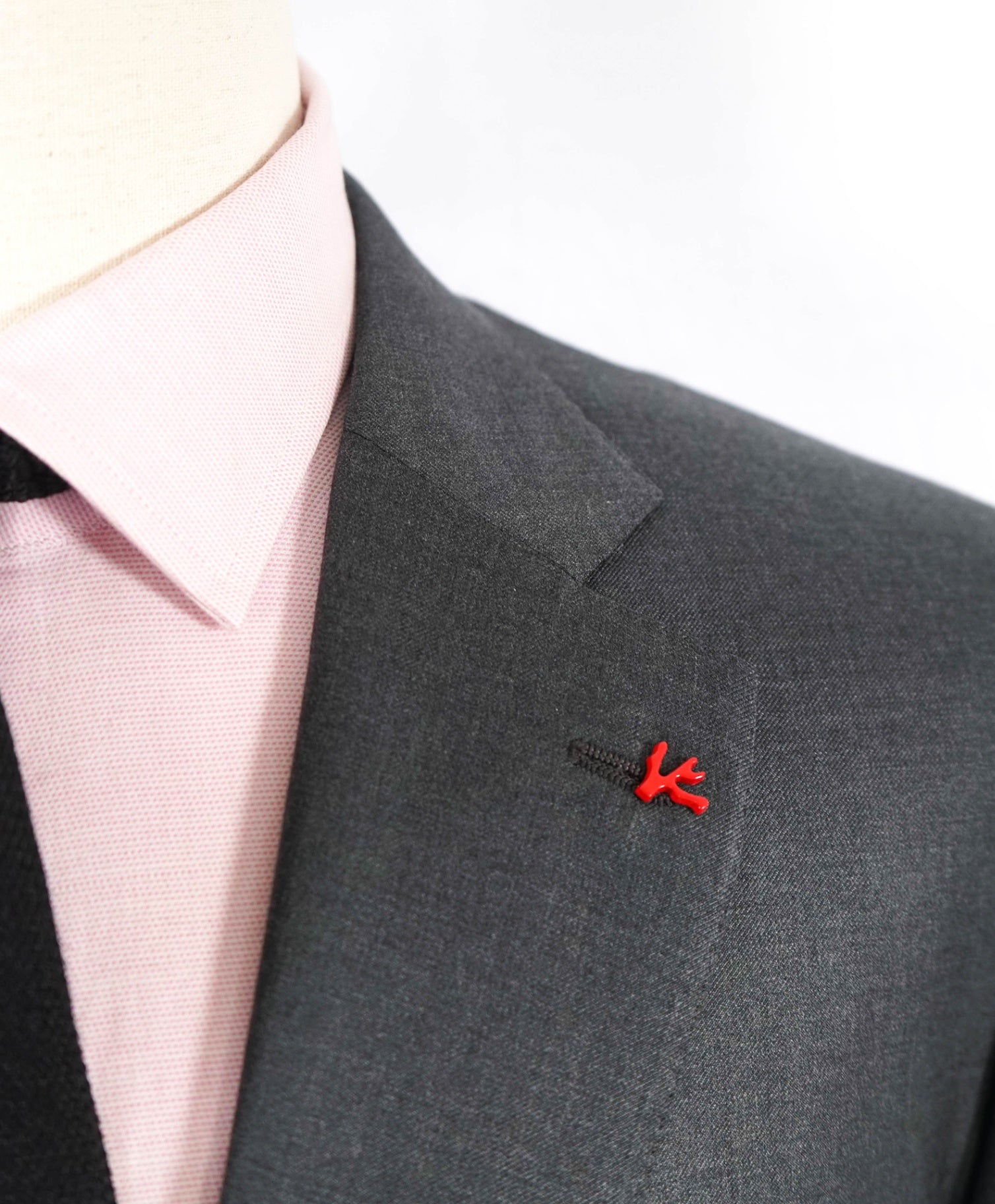 $3,995 ISAIA - Solid Gray "AQUASPIDER" Coral Pin Wool Suit 48R