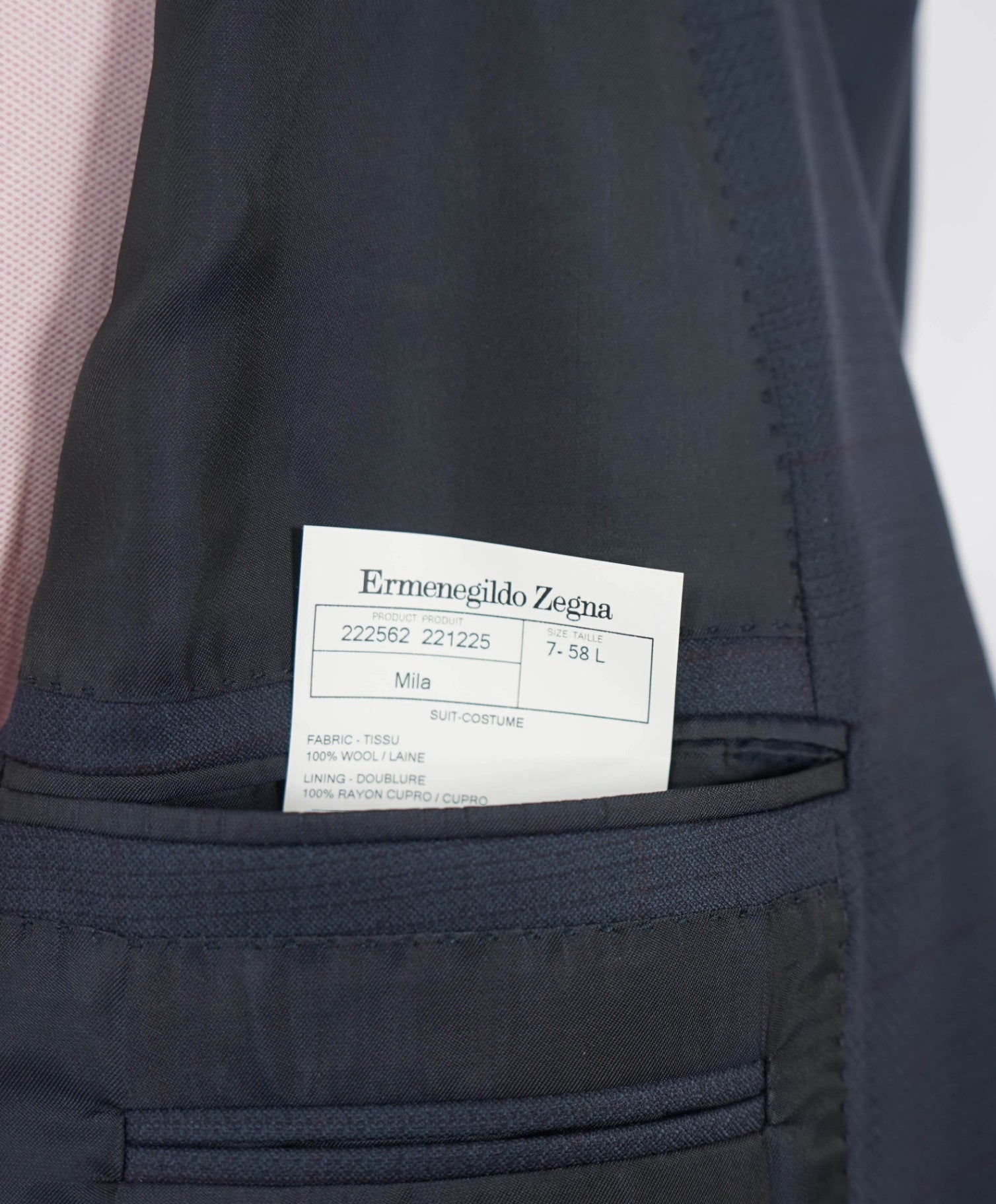 $4,995 Ermenegildo Zegna Blue Check "15 MILMIL 15" Wool Suit 48L