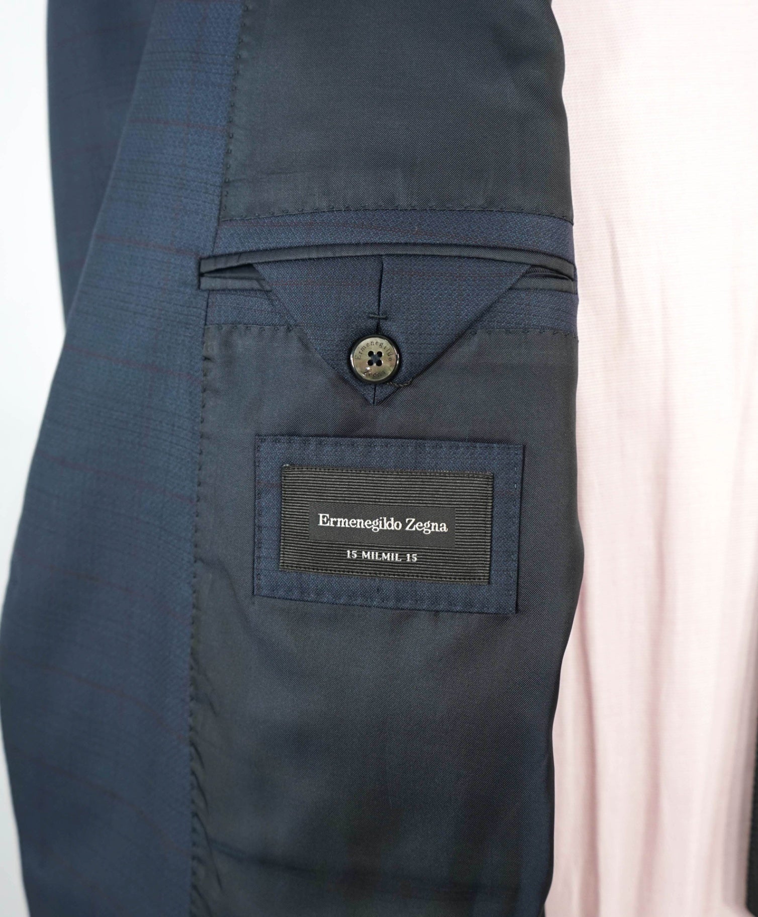 $4,995 Ermenegildo Zegna Blue Check "15 MILMIL 15" Wool Suit 48L