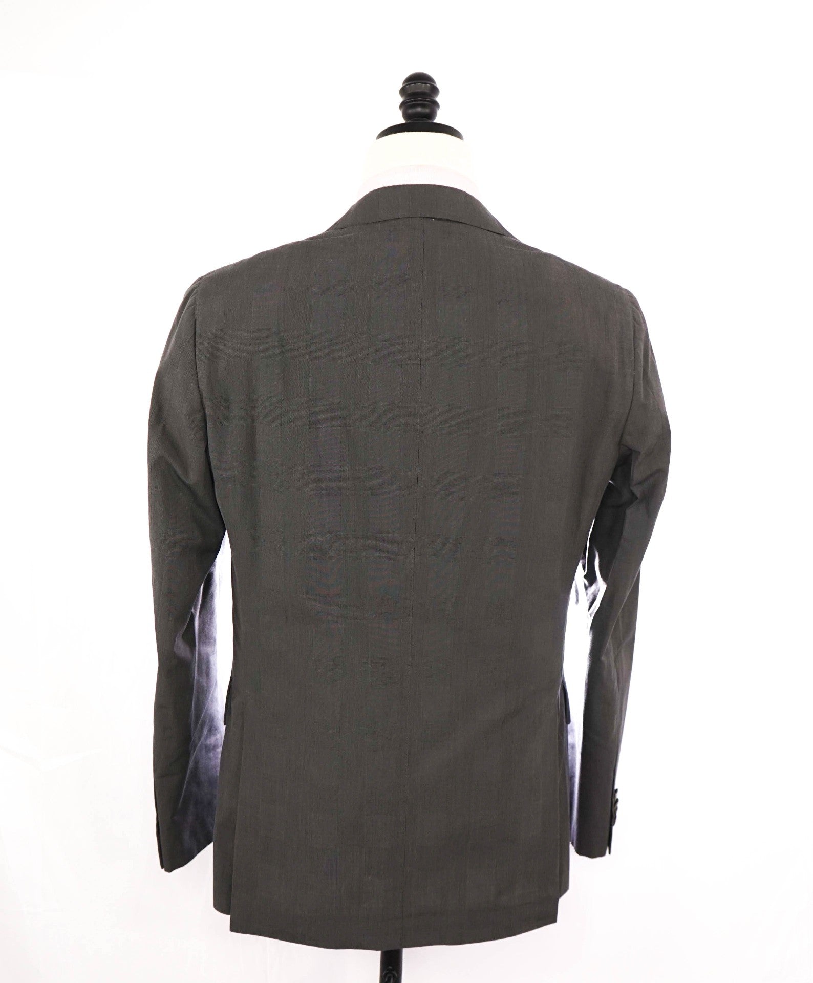 $2,000 Caruso Grey Plaid COTTON/SILK 2/3-Btn Roll Lapel Suit 38R