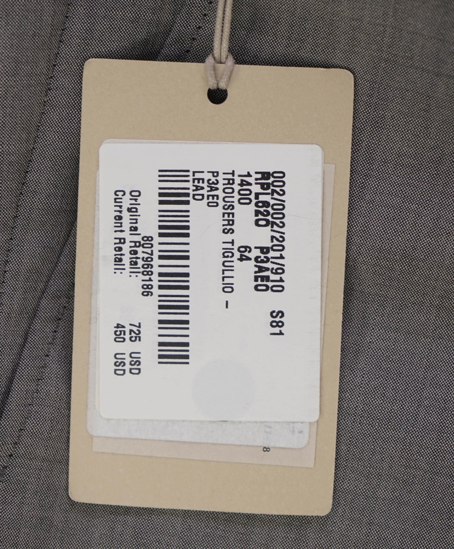$1,050 Brioni Solid Gray/Brown Wool/Mohair Flat Front Dress Pants 44W