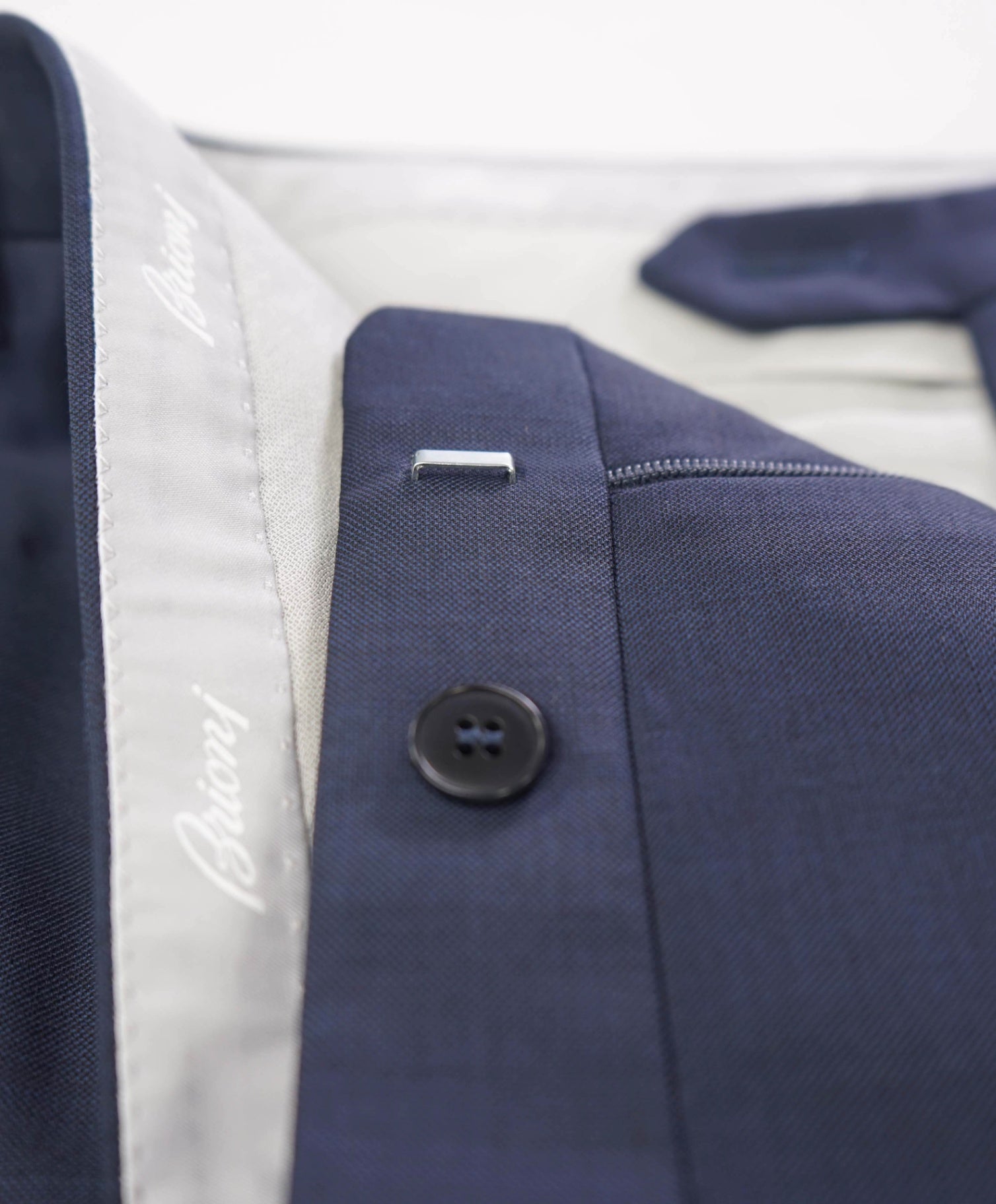 Brioni Solid Navy Wool Pants 44W