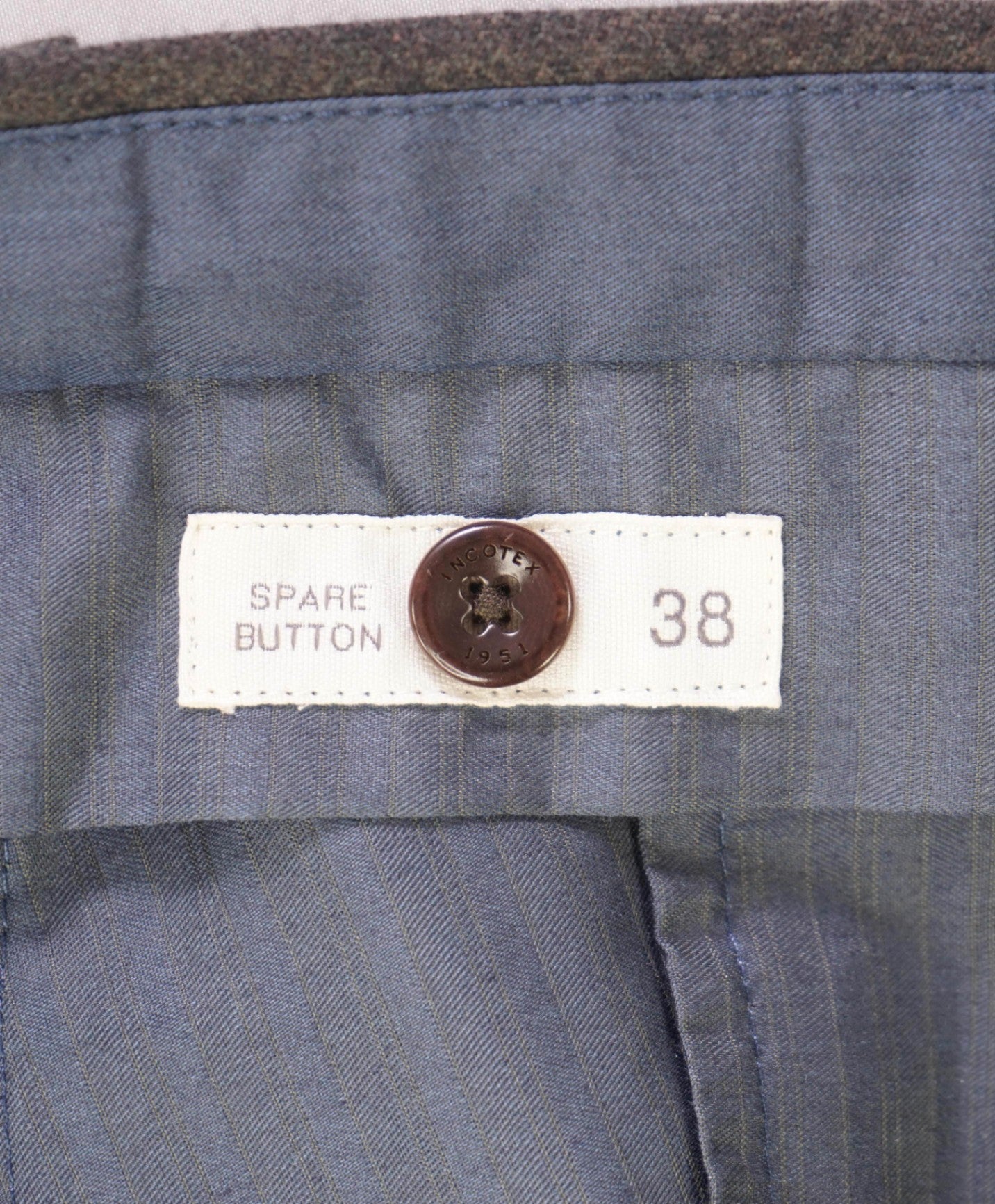 $450 INCOTEX Solid Grey Flannel Flat Front Dress Pants 38W