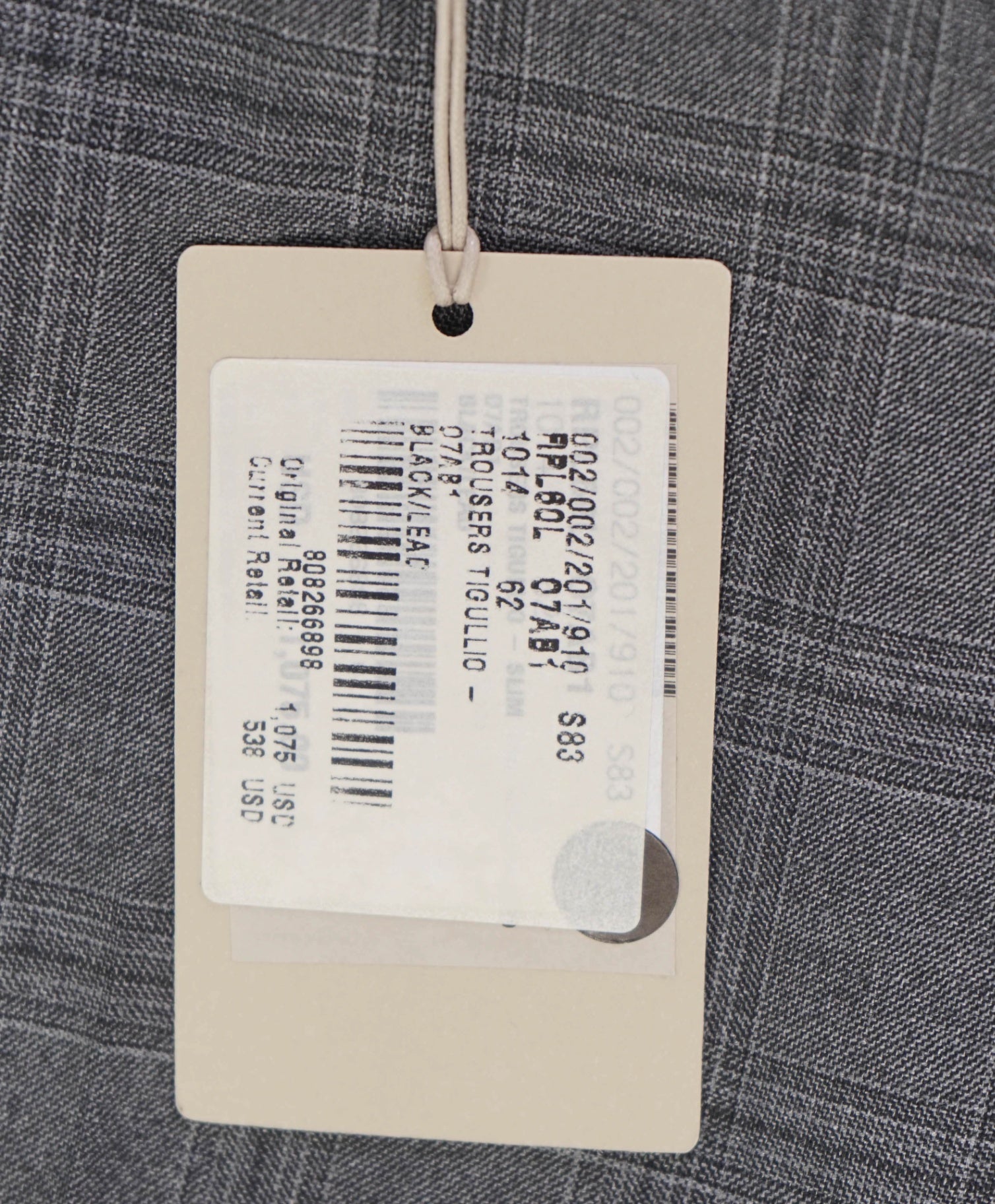 $1,050 Brioni Gray Plaid Check Wool/Silk Dress Pants 43W