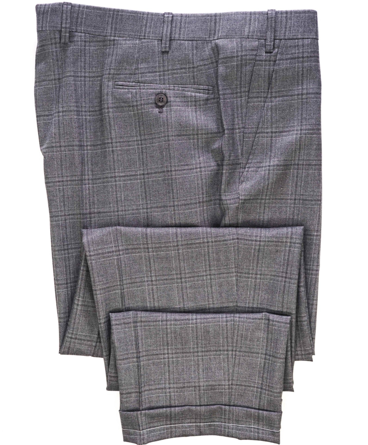 $1,050 Brioni Gray Plaid Check Wool/Silk Dress Pants 43W